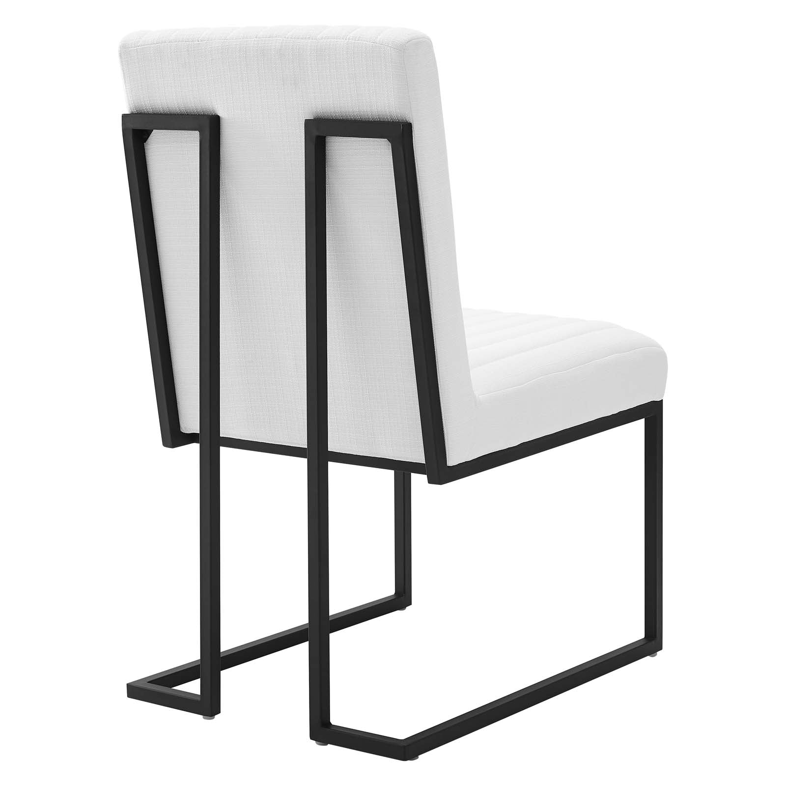 Modway Dining Chairs - Indulge Channel Tufted Fabric Dining Chair White