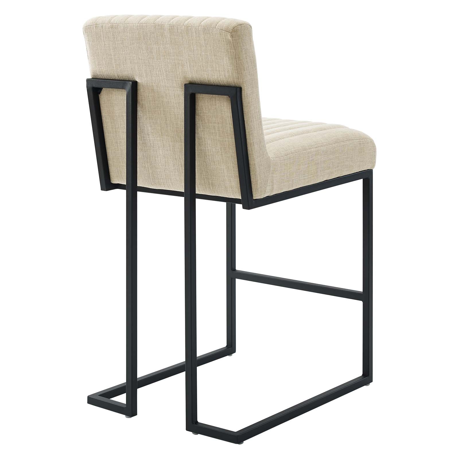 Modway Barstools - Indulge-Channel-Tufted-Fabric-Counter-Stool-Beige