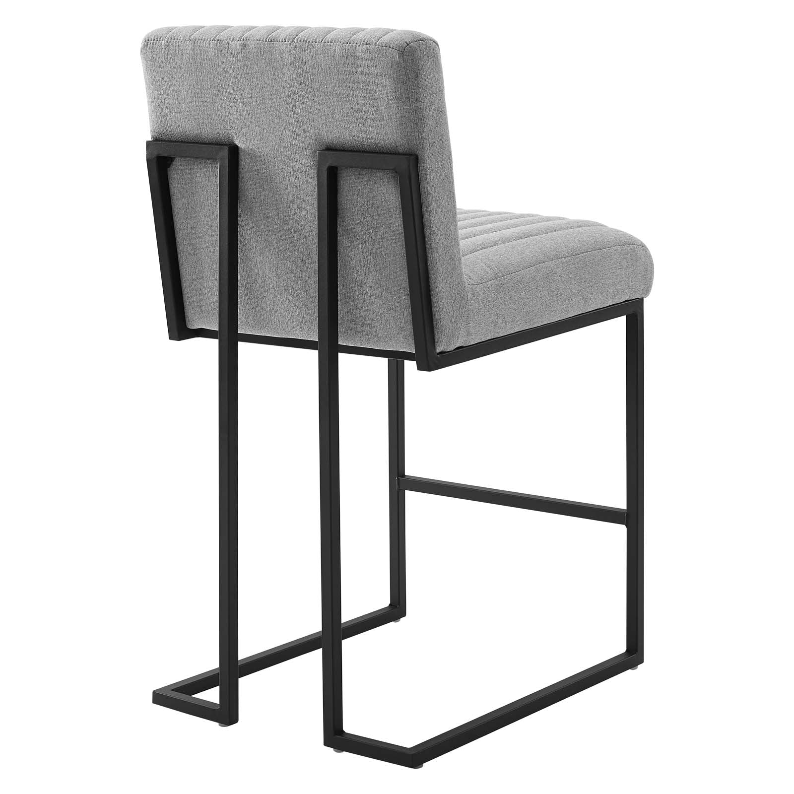 Modway Barstools - Indulge Channel Tufted Fabric Counter Stool Light Gray