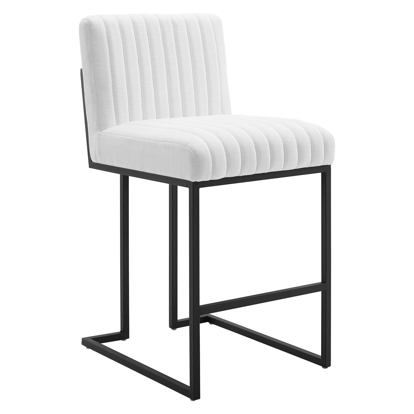 Modway Barstools - Indulge Channel Tufted Fabric Counter Stool White
