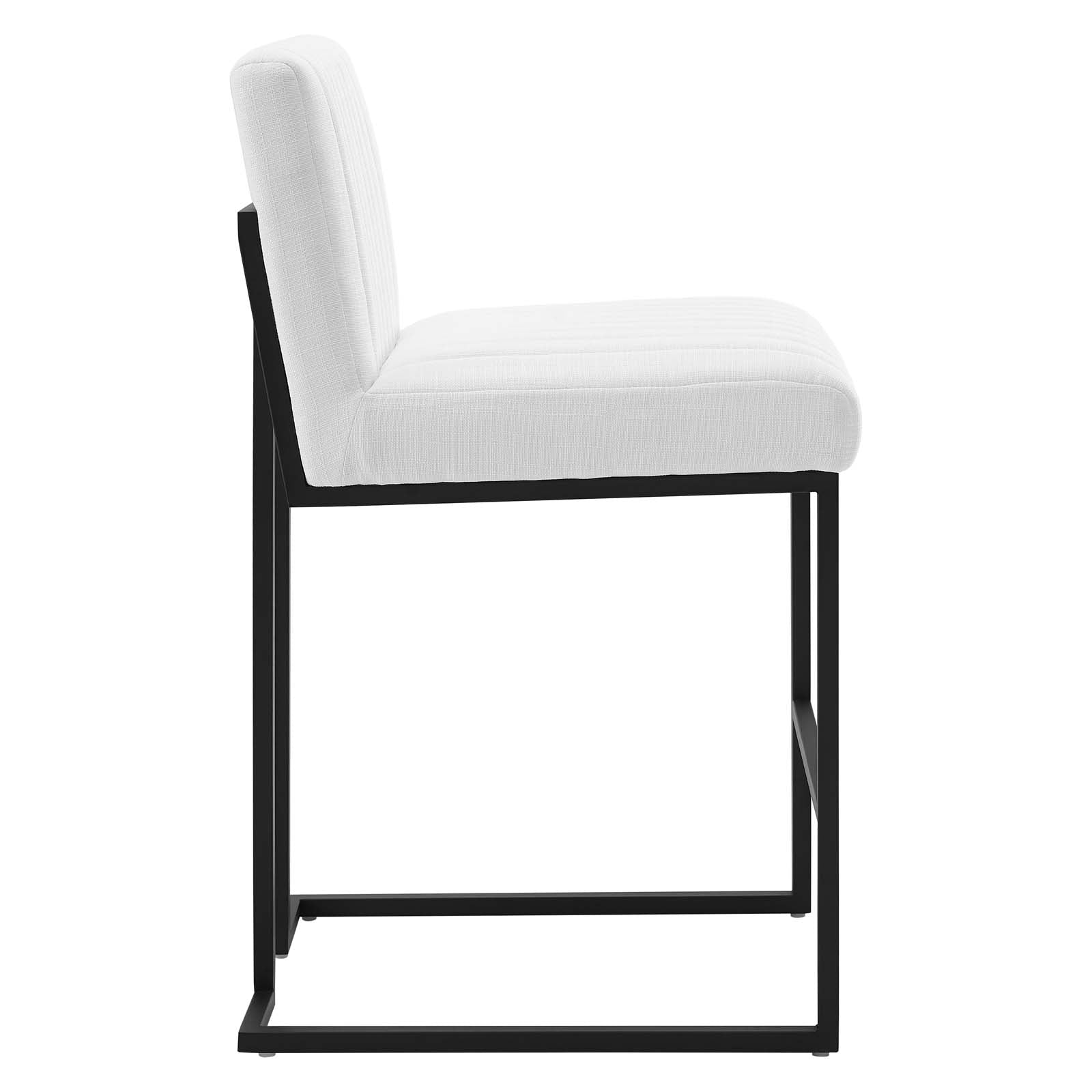 Modway Barstools - Indulge Channel Tufted Fabric Counter Stool White
