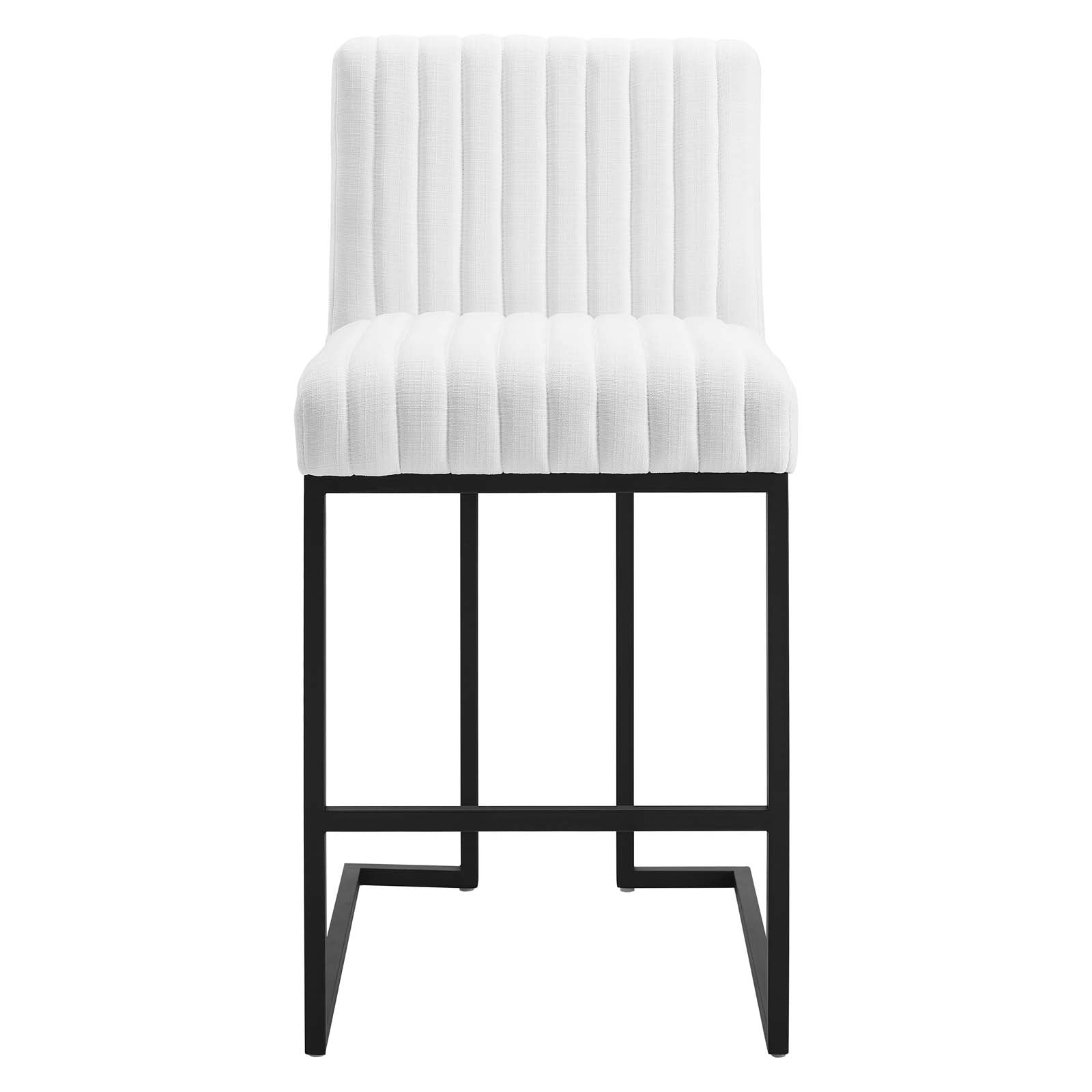 Modway Barstools - Indulge Channel Tufted Fabric Counter Stool White