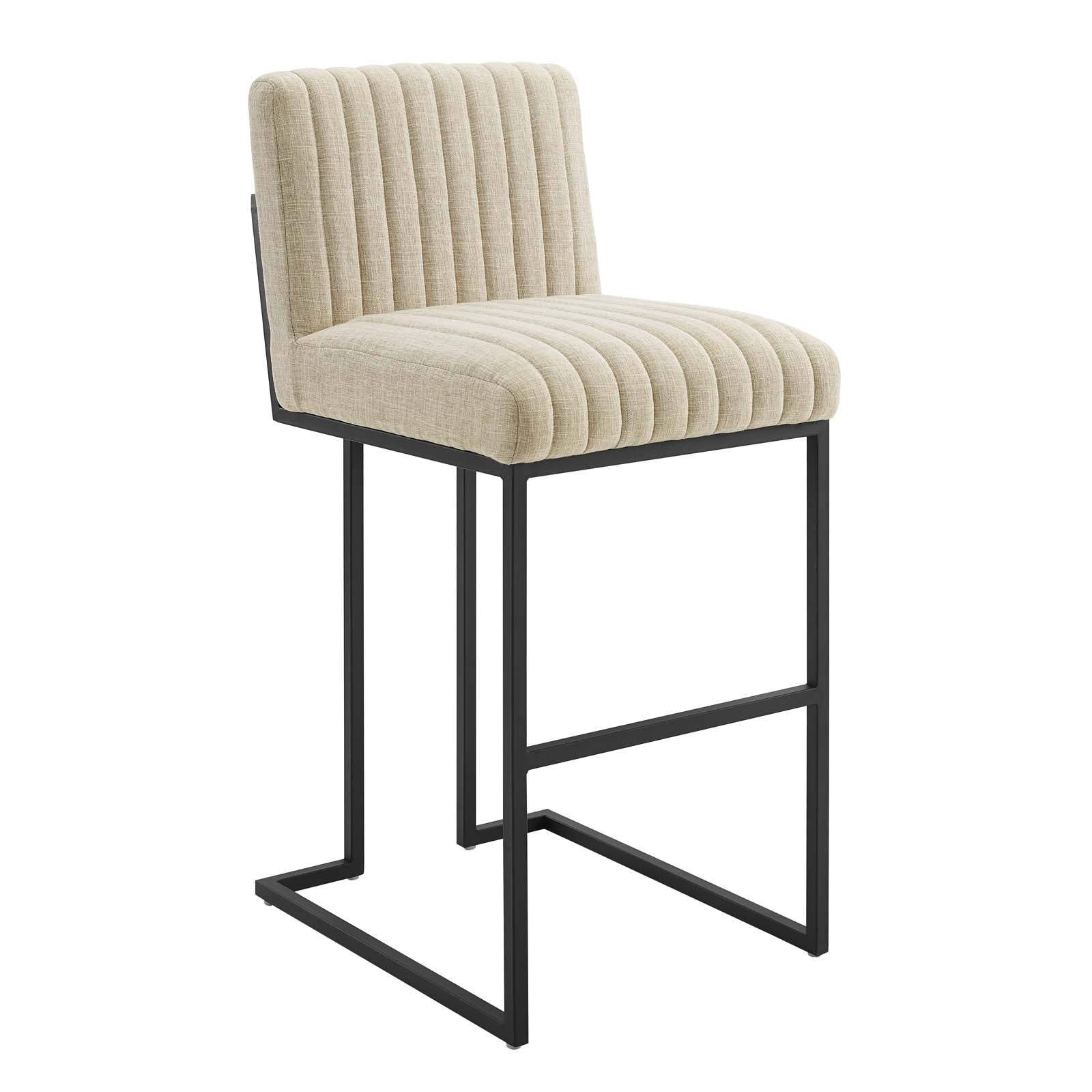 Modway Barstools - Indulge Channel Tufted Fabric Bar Stool Beige