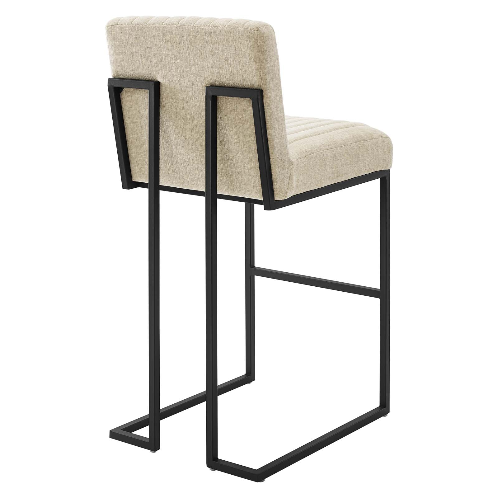 Modway Barstools - Indulge Channel Tufted Fabric Bar Stool Beige