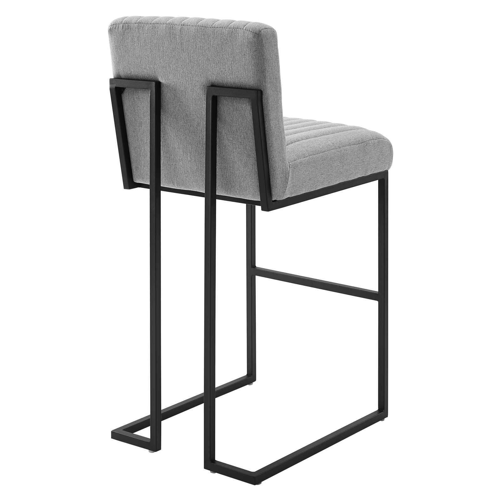 Modway Barstools - Indulge-Channel-Tufted-Fabric-Bar-Stool-Light-Gray