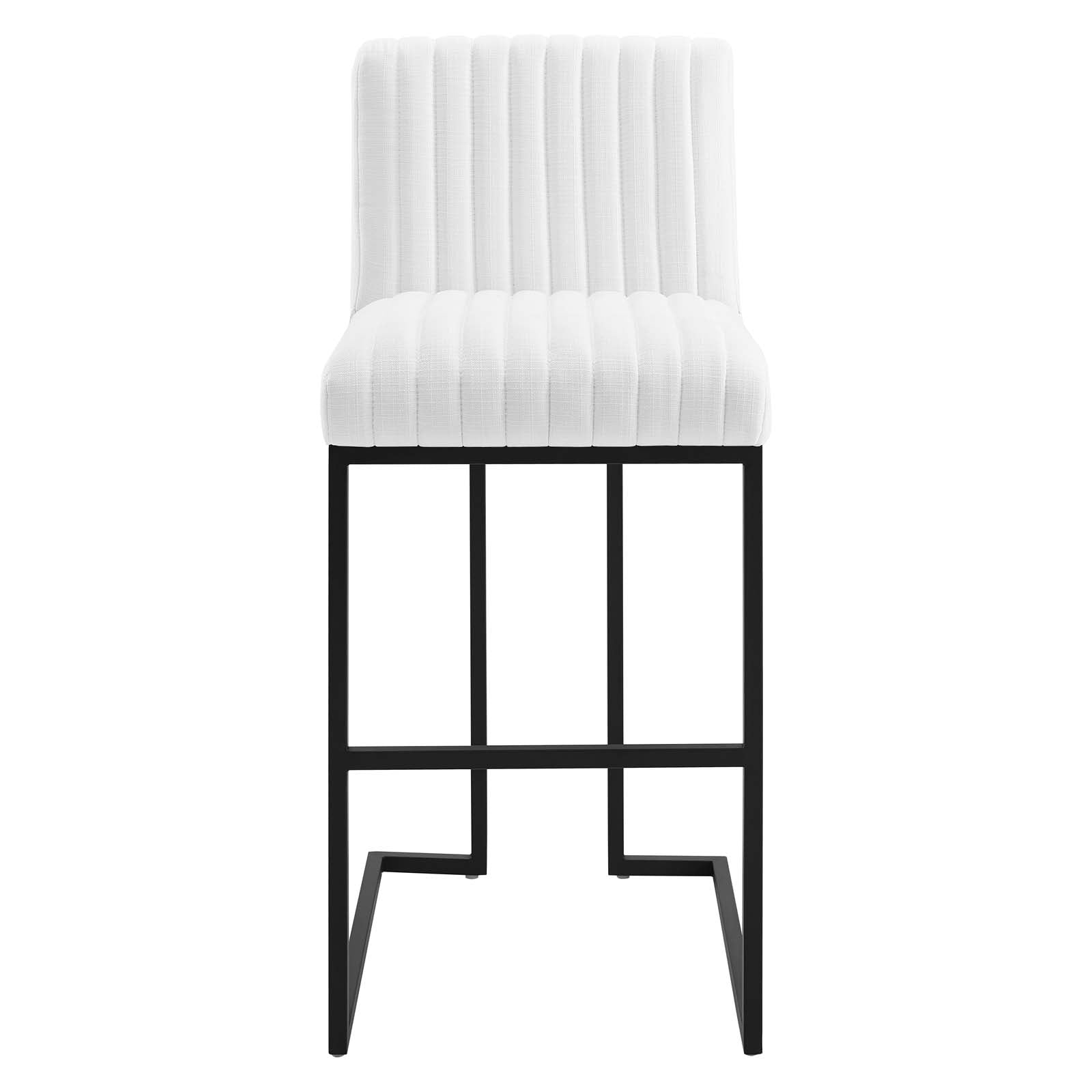 Modway Barstools - Indulge-Channel-Tufted-Fabric-Bar-Stool-White