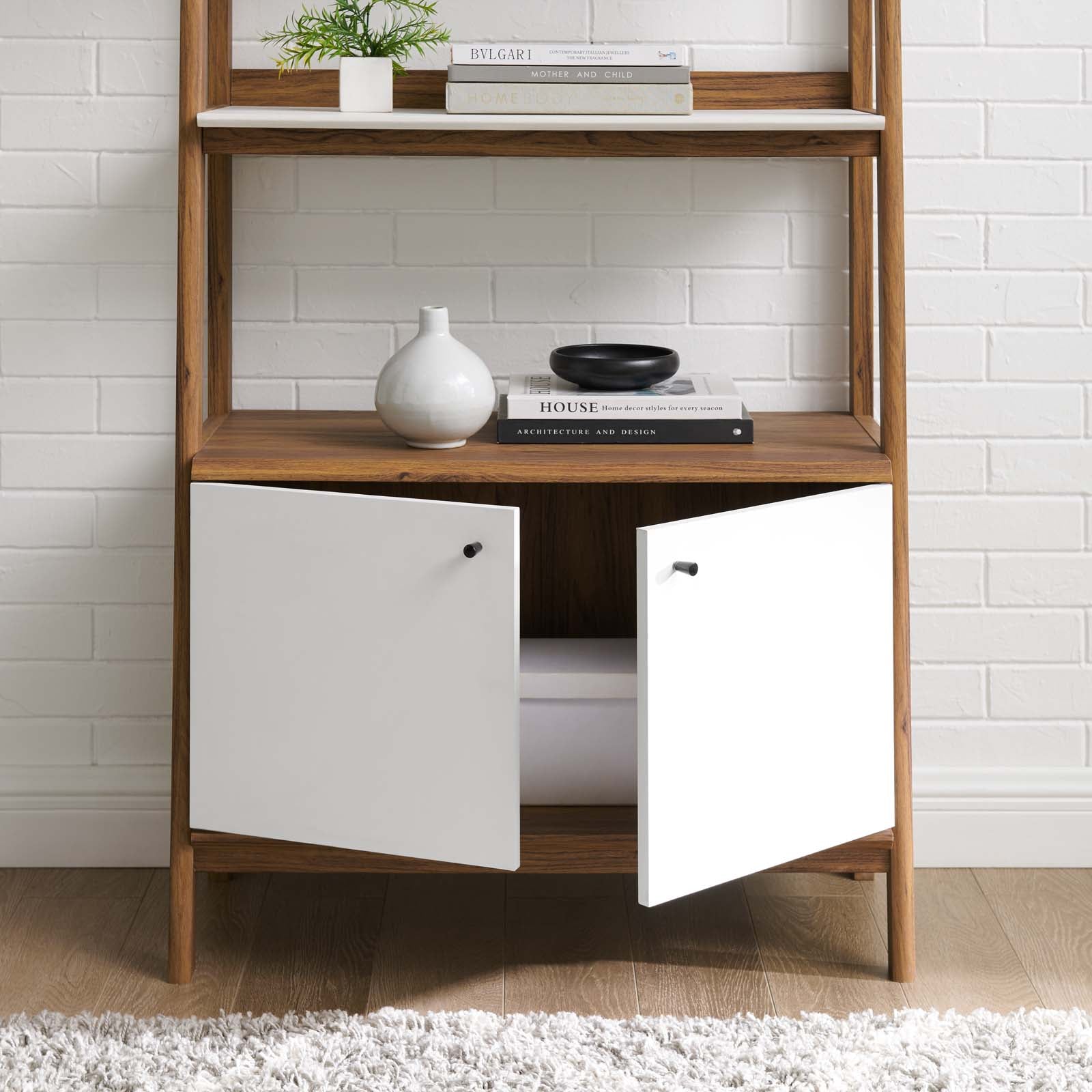 Modway Bookcases & Display Units - Bixby 33" Bookshelf Walnut White