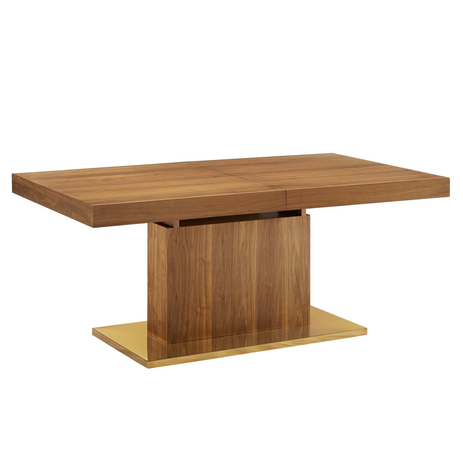 Modway Dining Tables - Vector Expandable Dining Table Walnut Gold