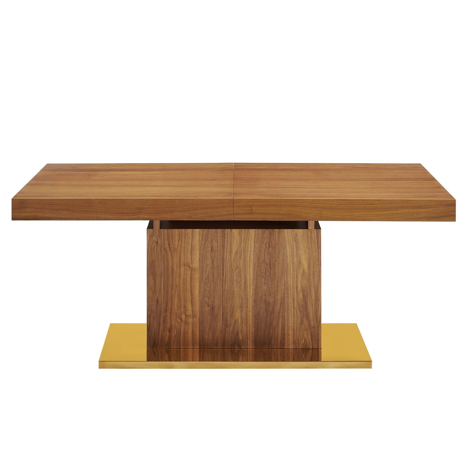 Modway Dining Tables - Vector Expandable Dining Table Walnut Gold
