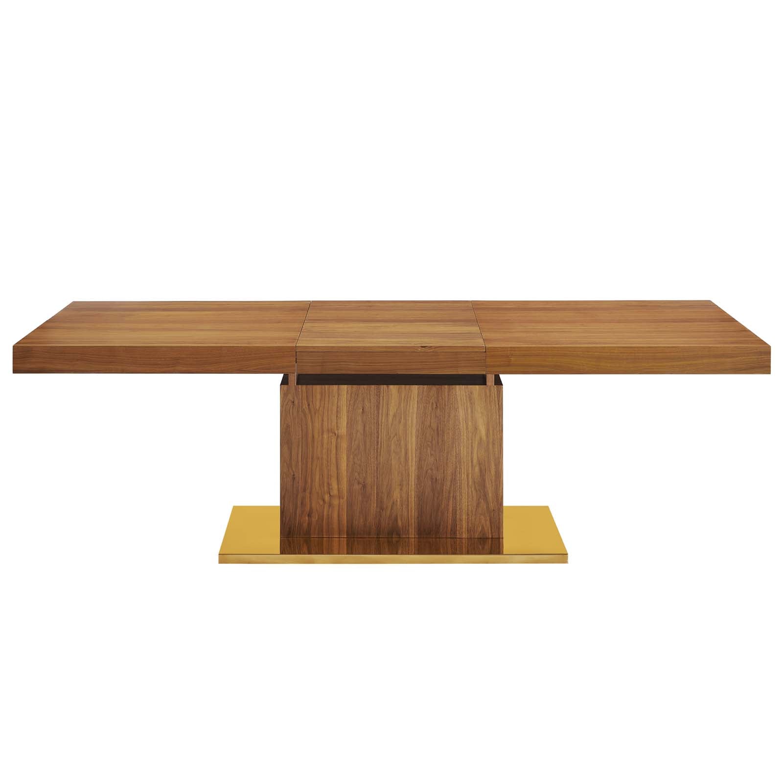 Modway Dining Tables - Vector Expandable Dining Table Walnut Gold