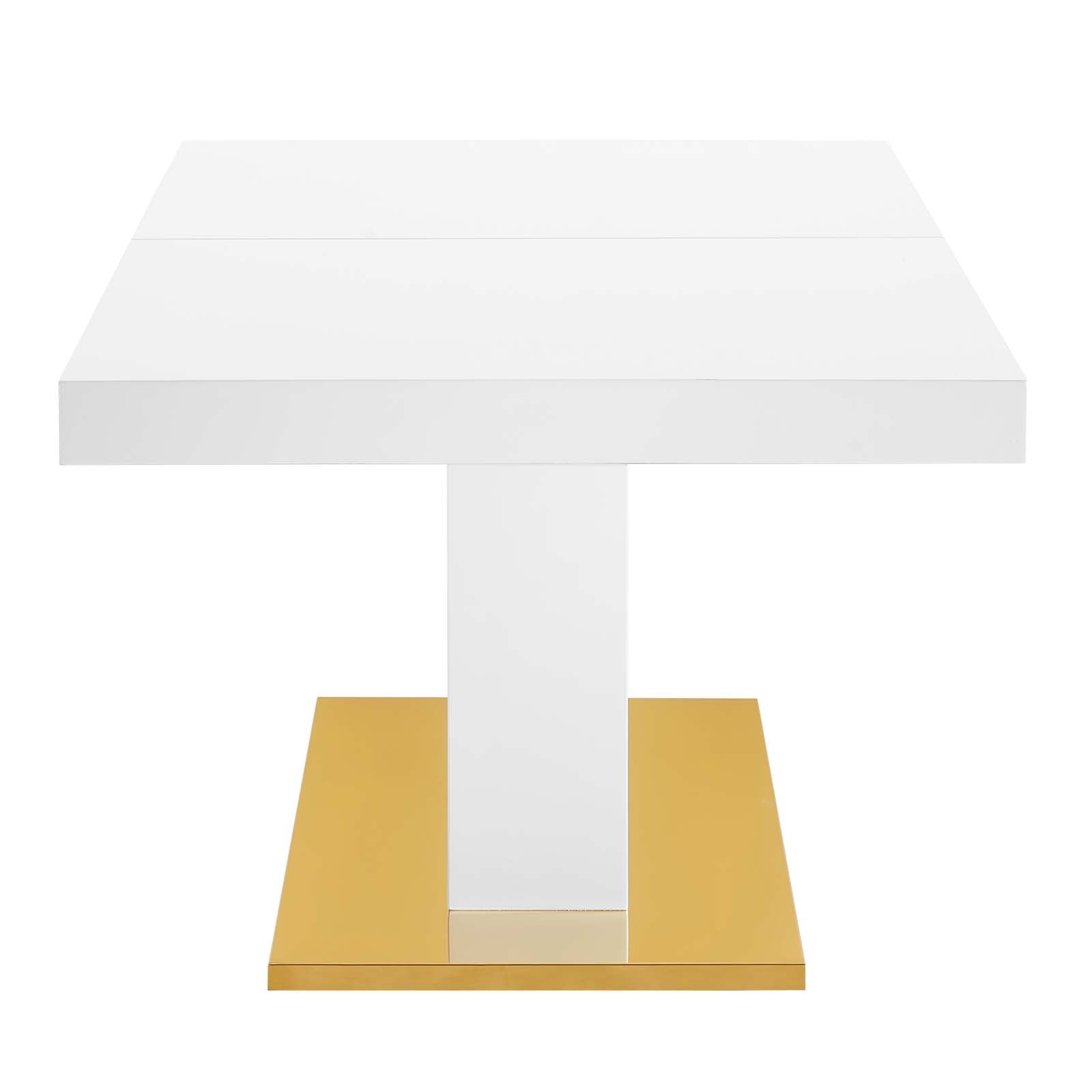 Modway Dining Tables - Vector-Expandable-Dining-Table-White-Gold