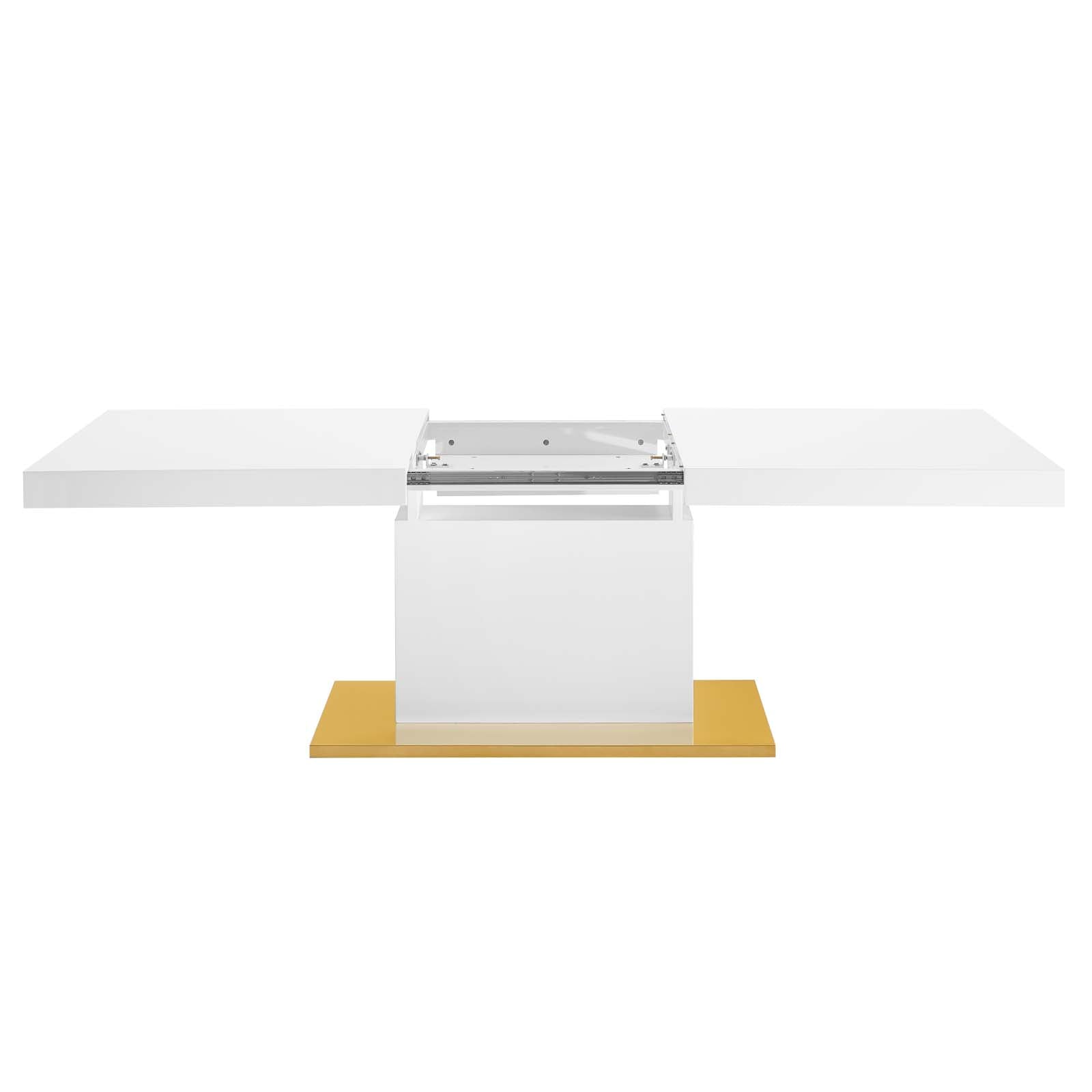 Vector-Expandable-Dining-Table-White-Gold