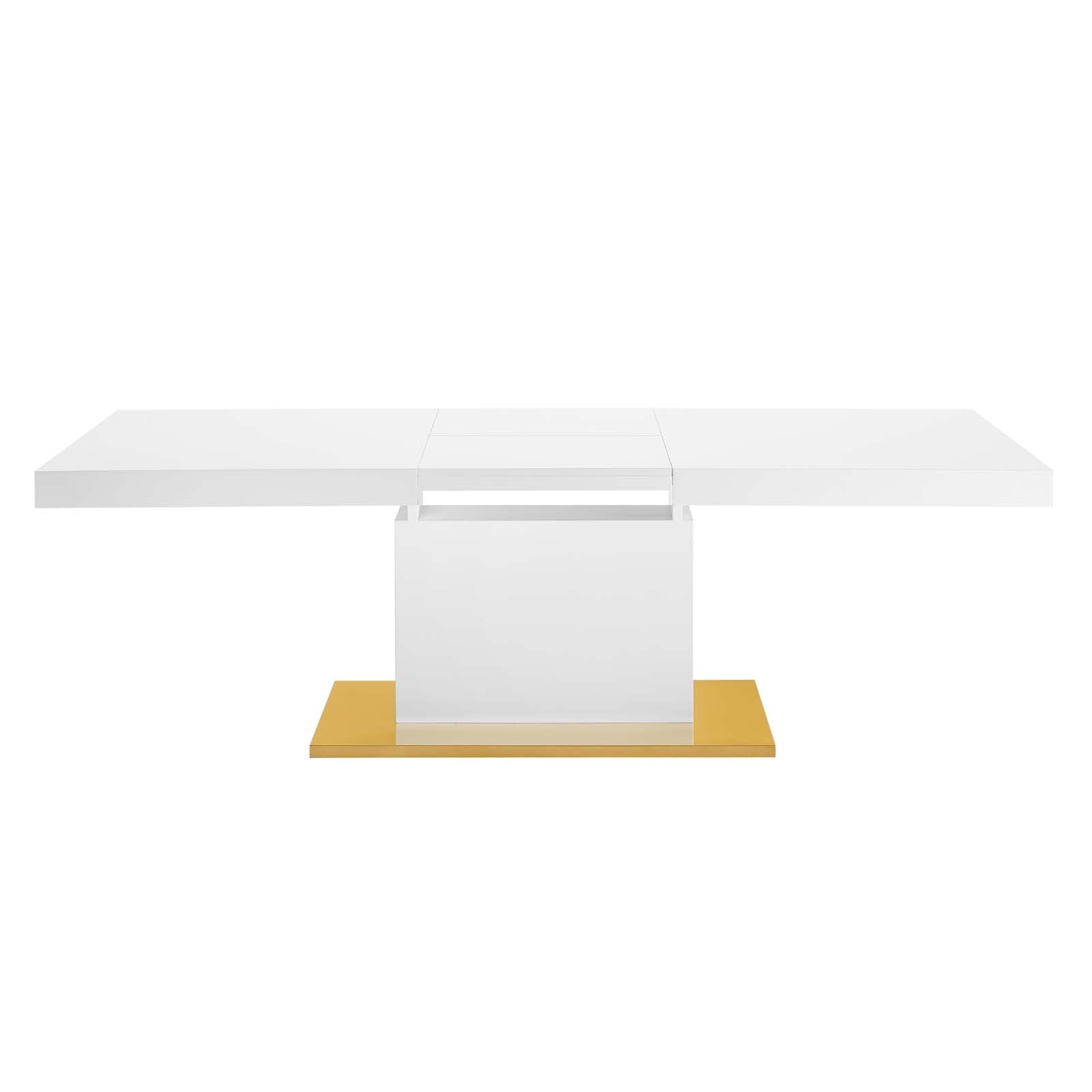 Vector-Expandable-Dining-Table-White-Gold