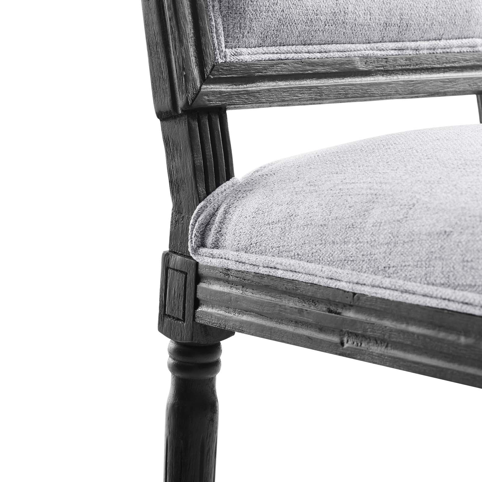 Modway Dining Chairs - Court French Vintage Upholstered Fabric Dining Side Chair Black Light Gray