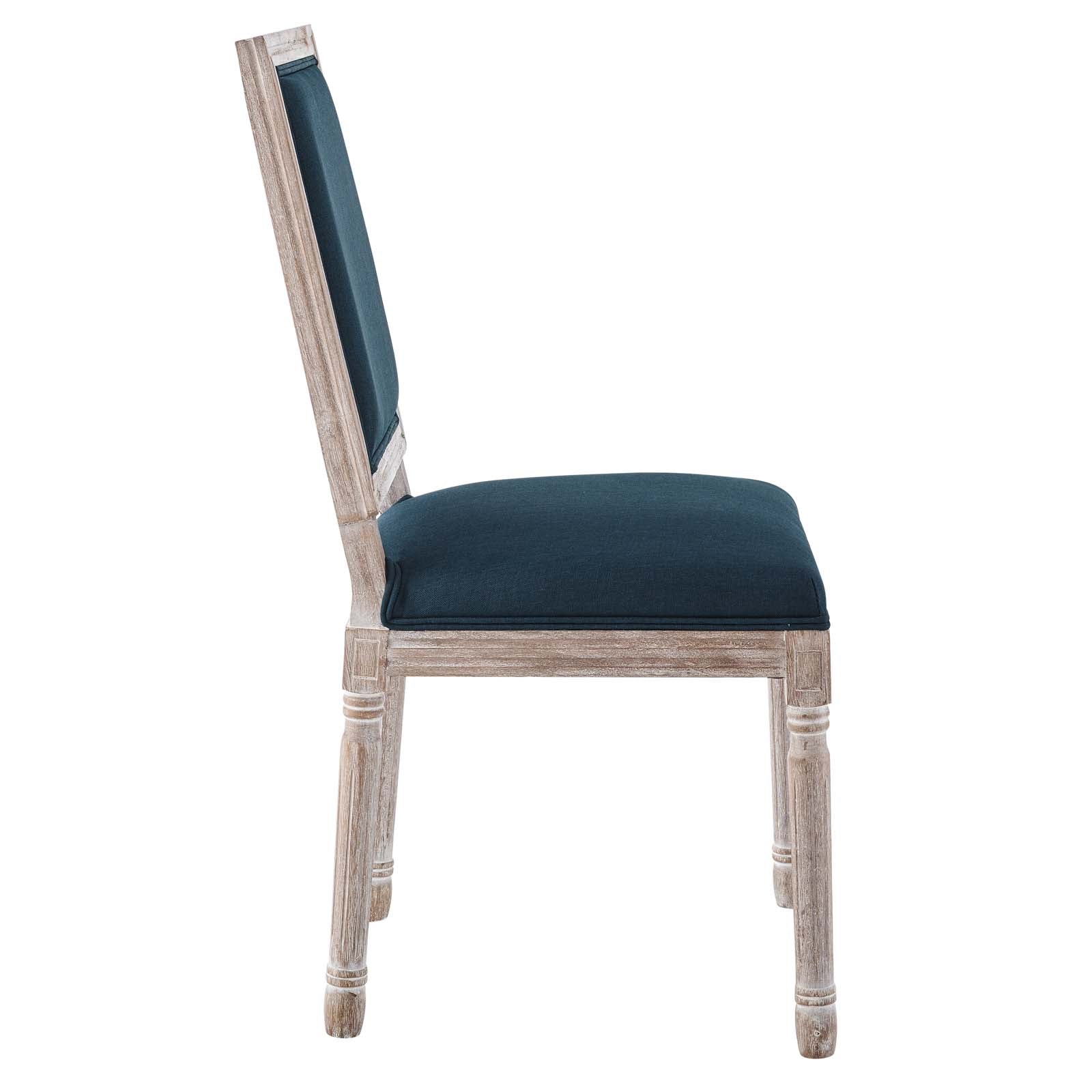 Modway Dining Chairs - Court French Vintage Upholstered Fabric Dining Side Chair Natural Blue