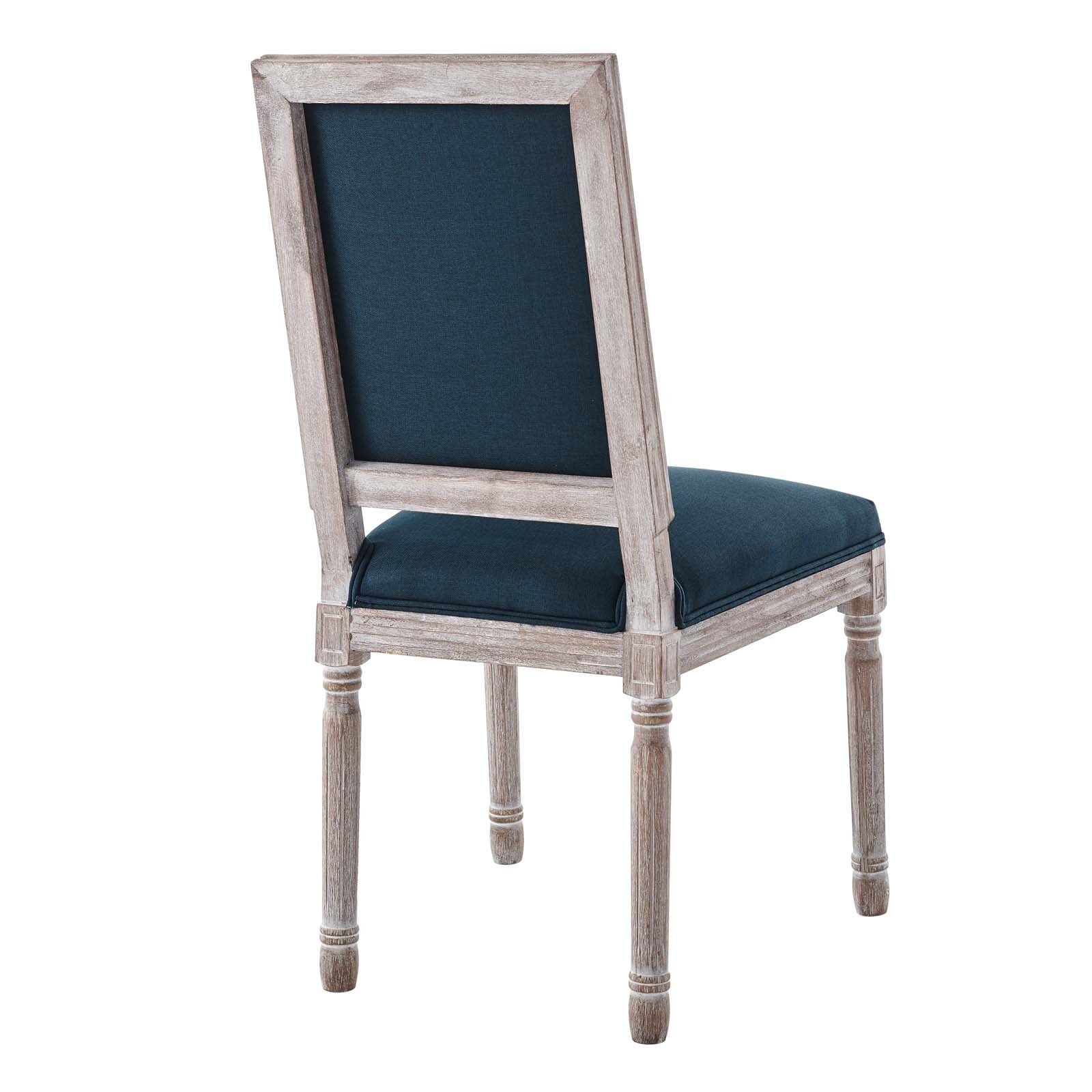 Modway Dining Chairs - Court French Vintage Upholstered Fabric Dining Side Chair Natural Blue
