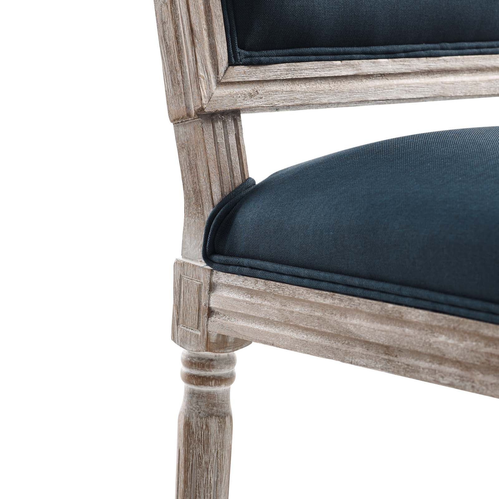 Modway Dining Chairs - Court French Vintage Upholstered Fabric Dining Side Chair Natural Blue