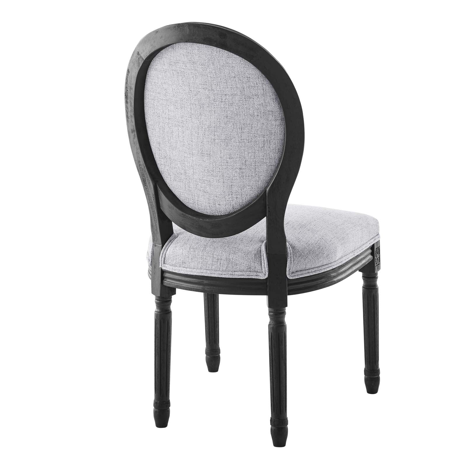Modway Dining Chairs - Arise Vintage French Upholstered Fabric Dining Side Chair Black Light Gray