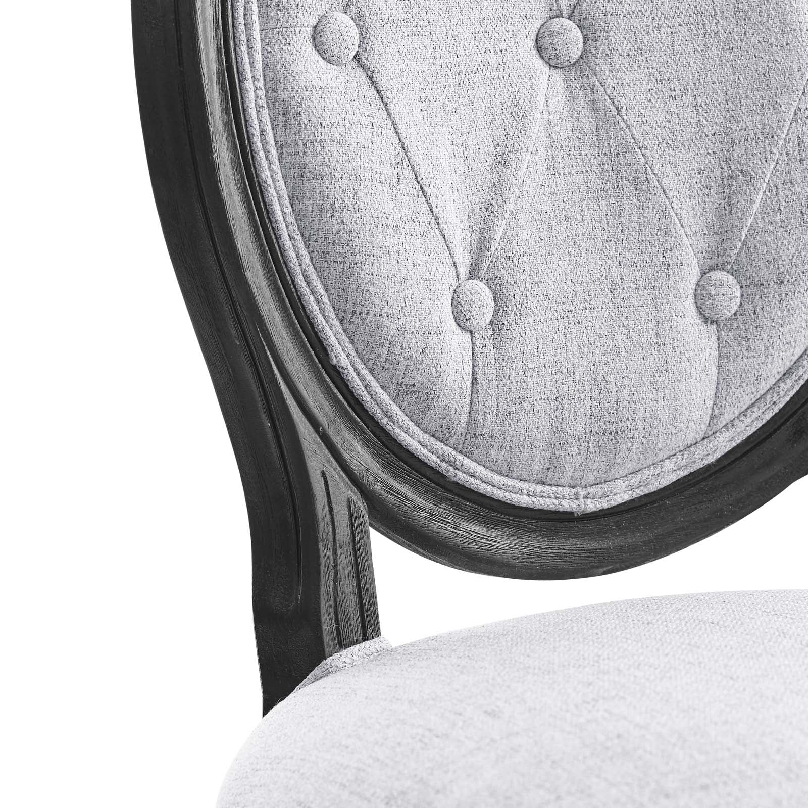 Modway Dining Chairs - Arise Vintage French Upholstered Fabric Dining Side Chair Black Light Gray