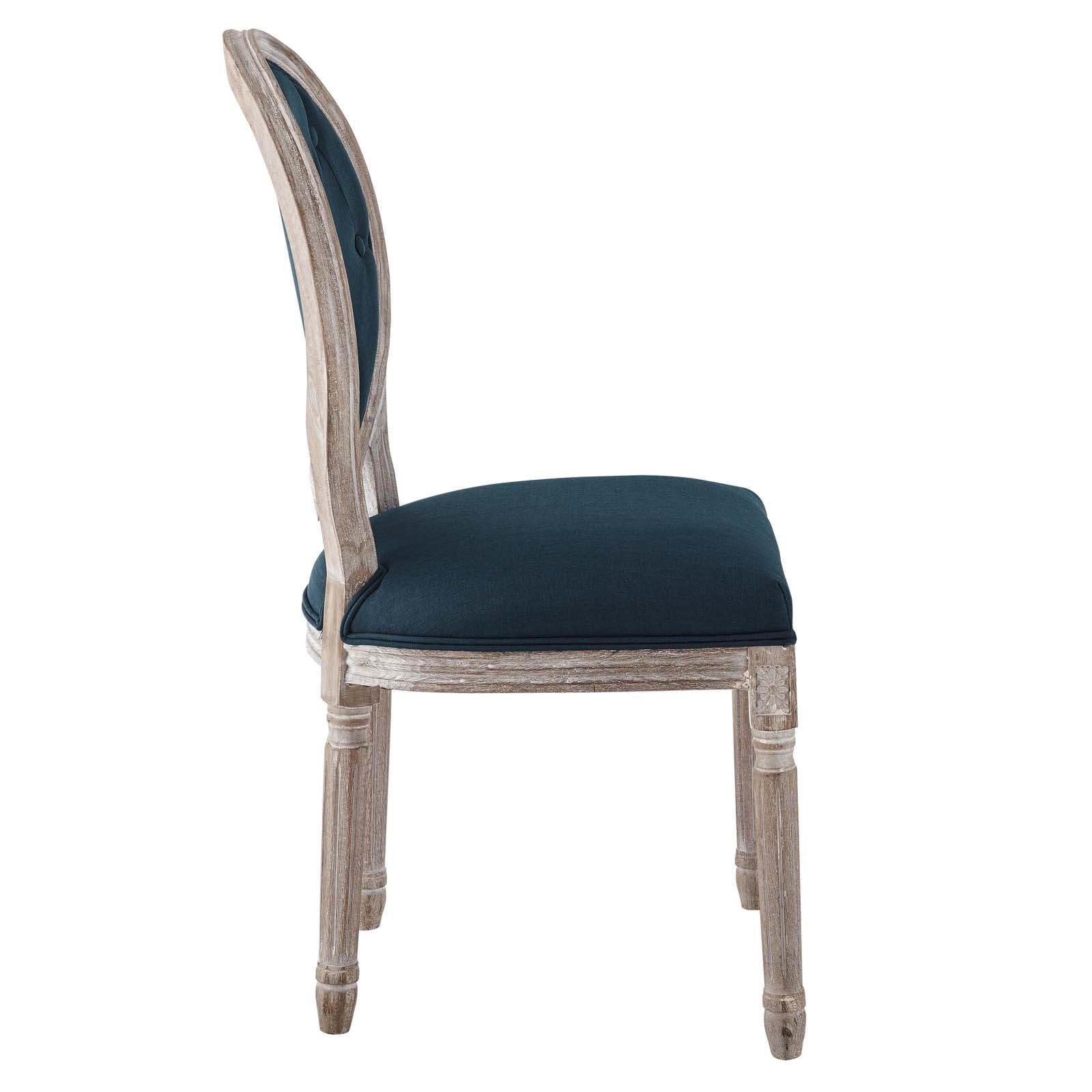 Modway Dining Chairs - Arise Vintage French Upholstered Fabric Dining Side Chair Natural Light Blue