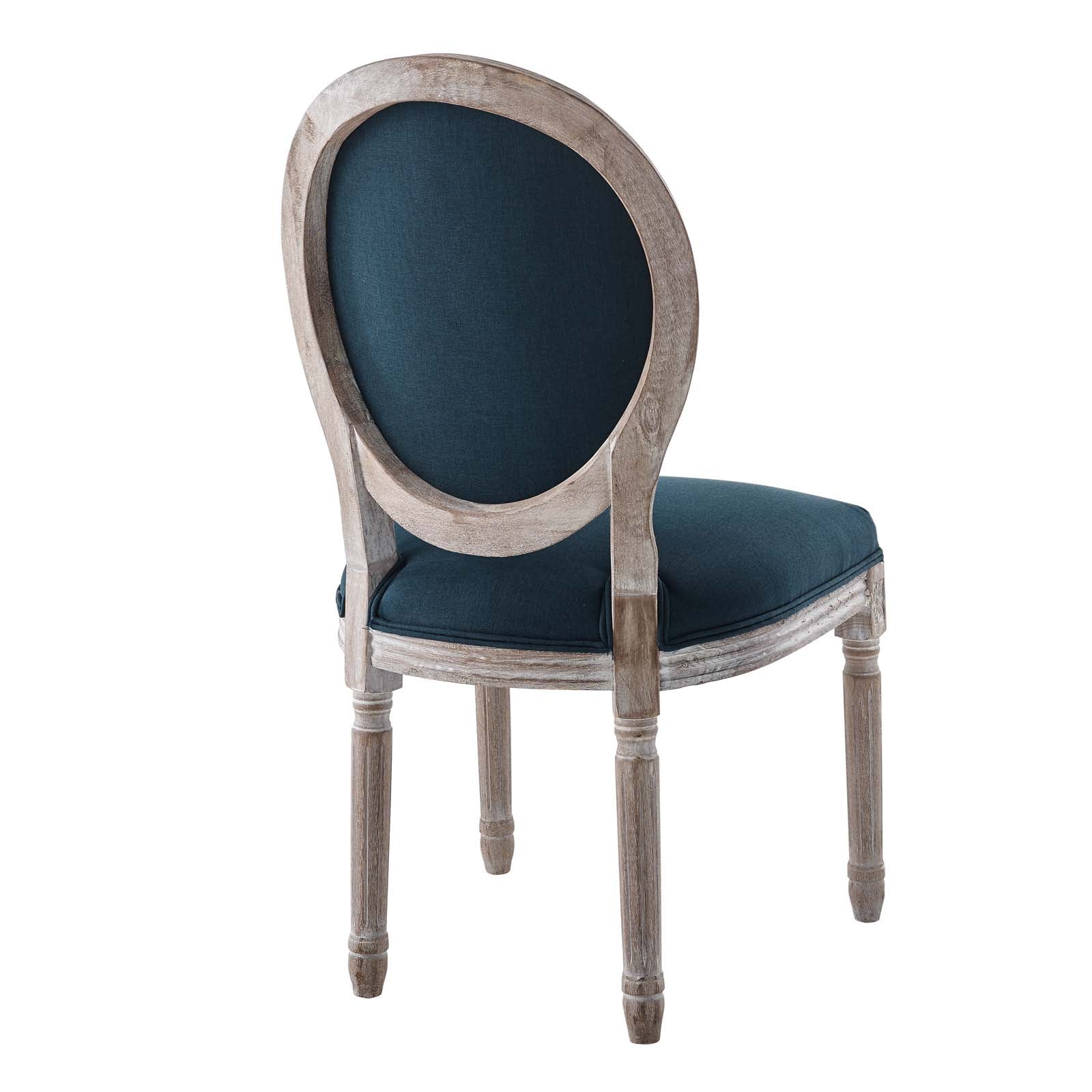 Modway Dining Chairs - Arise Vintage French Upholstered Fabric Dining Side Chair Natural Light Blue