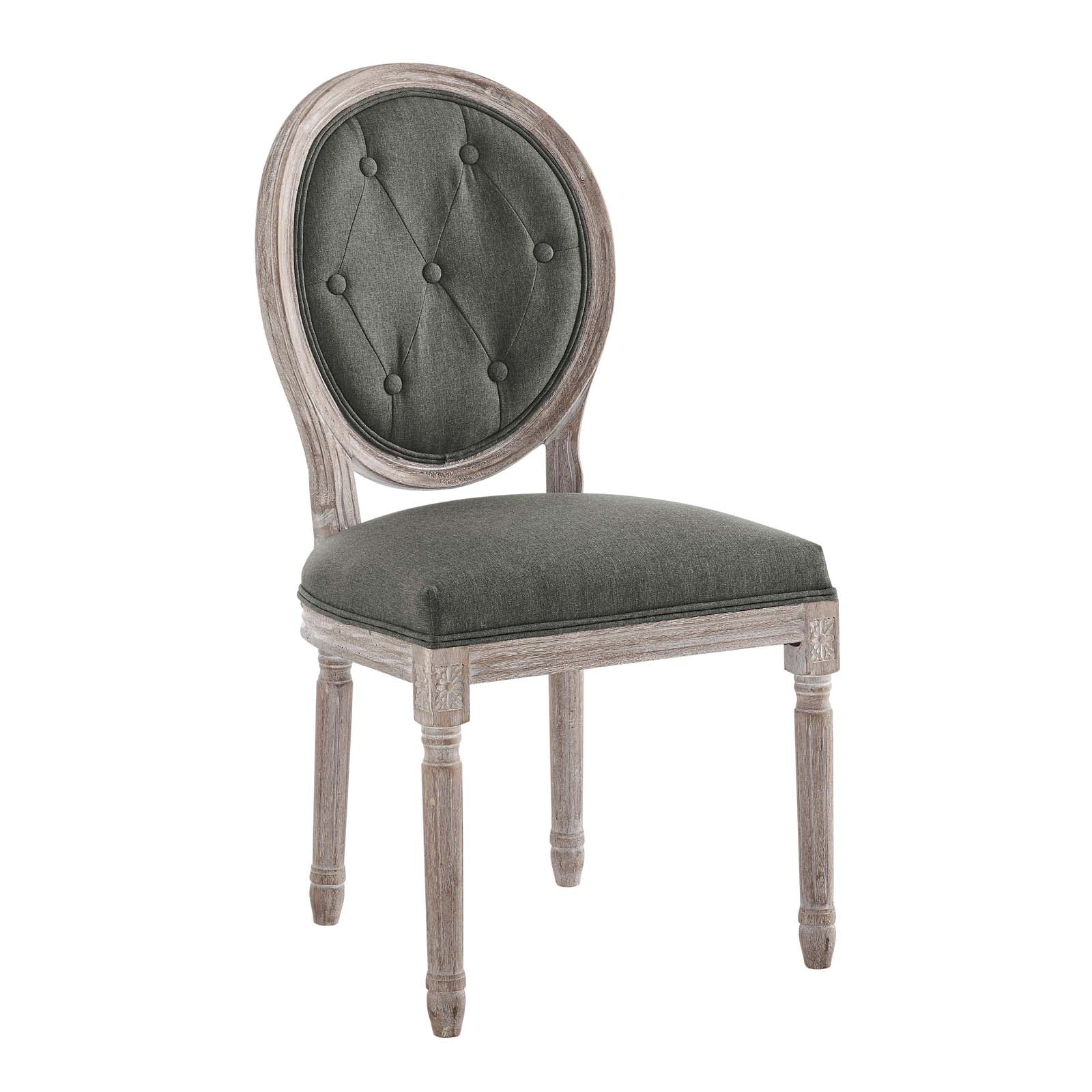 Modway Dining Chairs - Arise Vintage French Upholstered Fabric Dining Side Chair Natural Gray