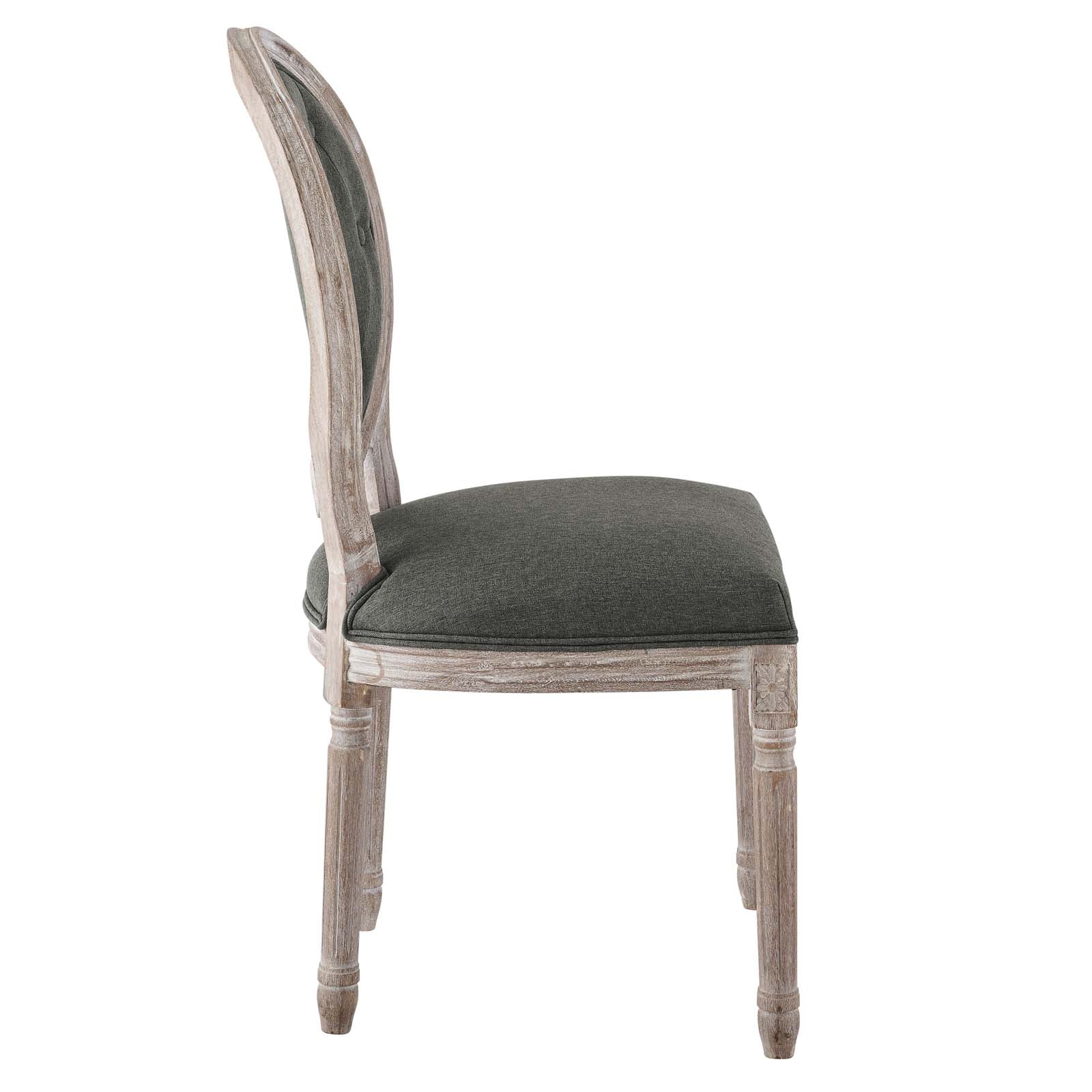Modway Dining Chairs - Arise Vintage French Upholstered Fabric Dining Side Chair Natural Gray