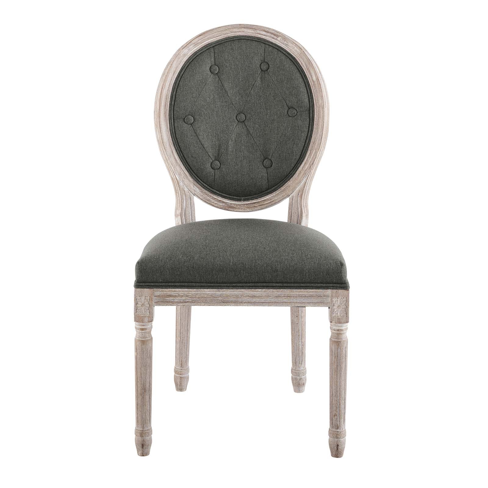 Modway Dining Chairs - Arise Vintage French Upholstered Fabric Dining Side Chair Natural Gray
