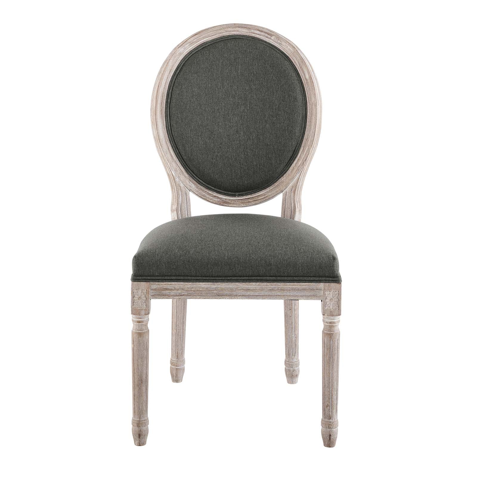 Modway Dining Chairs - Emanate Vintage French Upholstered Fabric Dining Side Chair Natural Gray