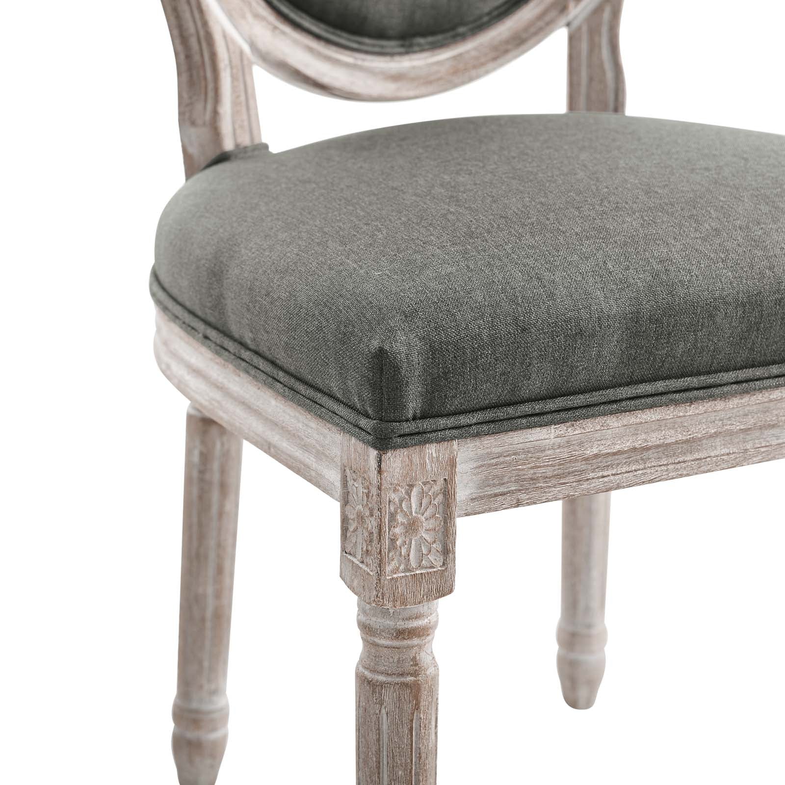 Modway Dining Chairs - Emanate Vintage French Upholstered Fabric Dining Side Chair Natural Gray