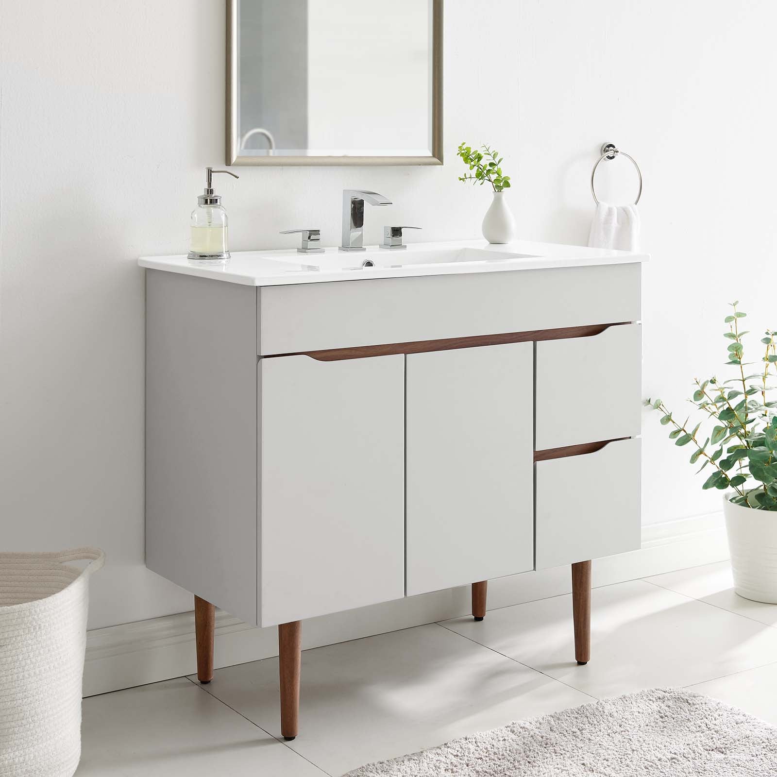 Modway Bathroom Vanity - Harvest 36" Bathroom Vanity Gray White