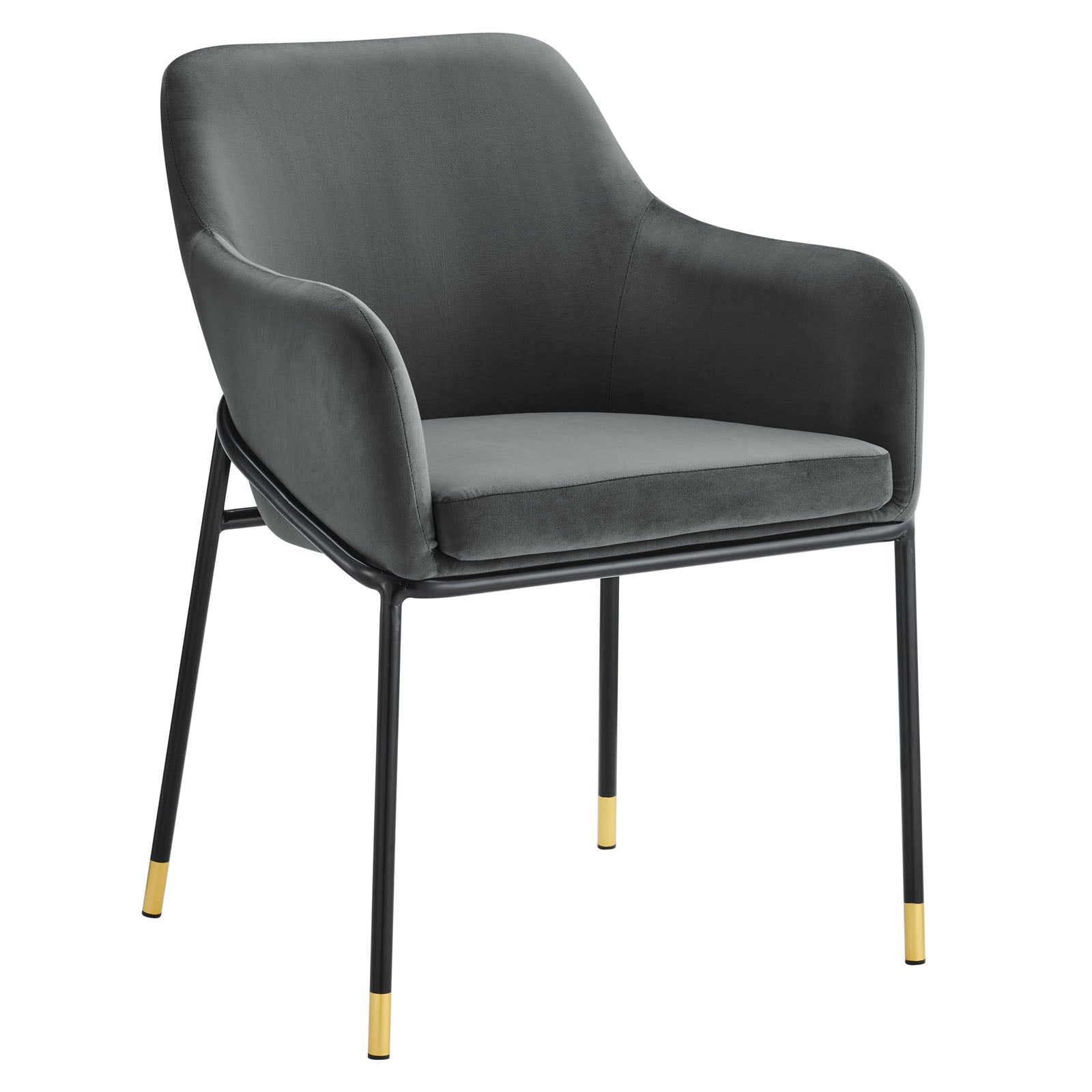 Modway Dining Chairs - Jovi Performance Velvet Dining Armchair Black Charcoal