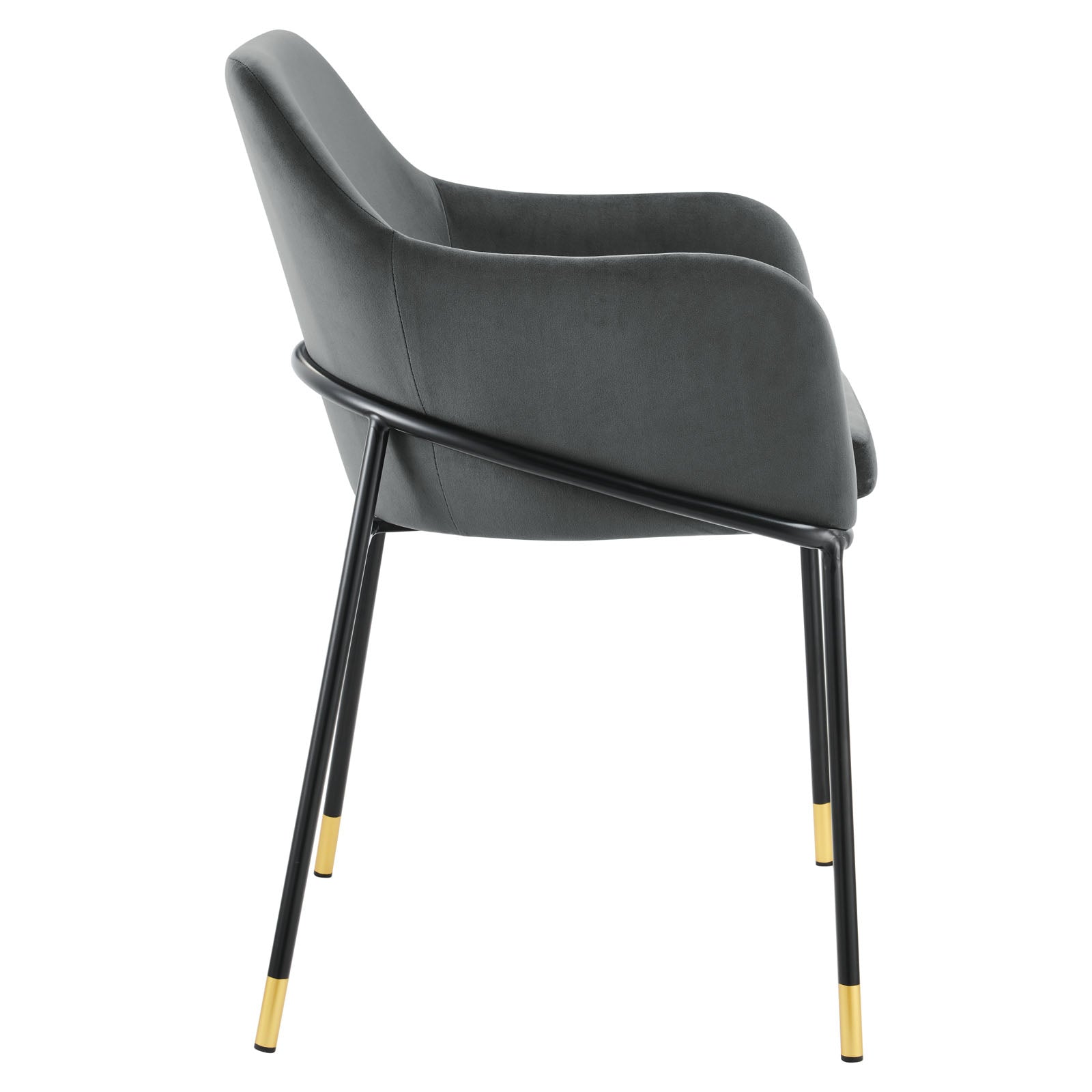 Modway Dining Chairs - Jovi Performance Velvet Dining Armchair Black Charcoal