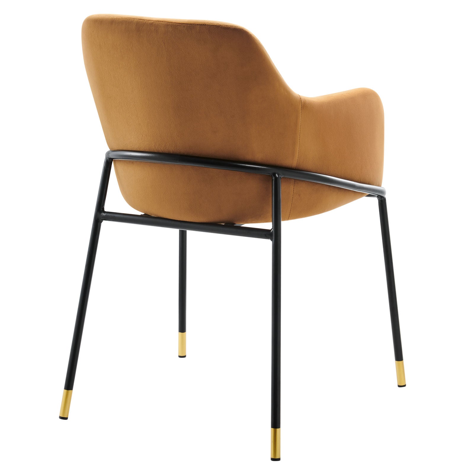 Modway Dining Chairs - Jovi Performance Velvet Dining Armchair Black Cognac