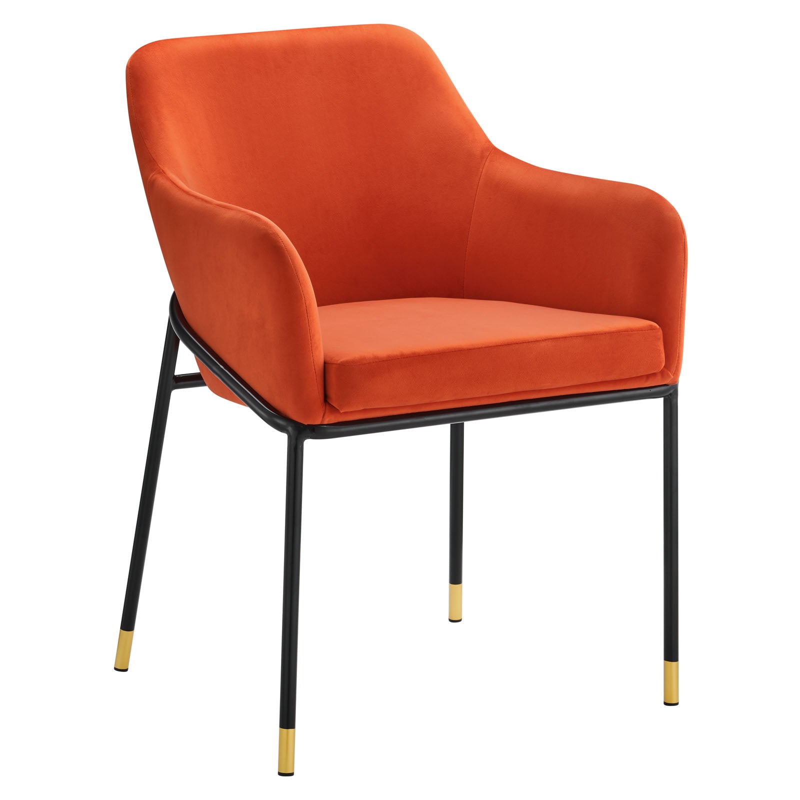 Modway Dining Chairs - Jovi Performance Velvet Dining Armchair Black Orange
