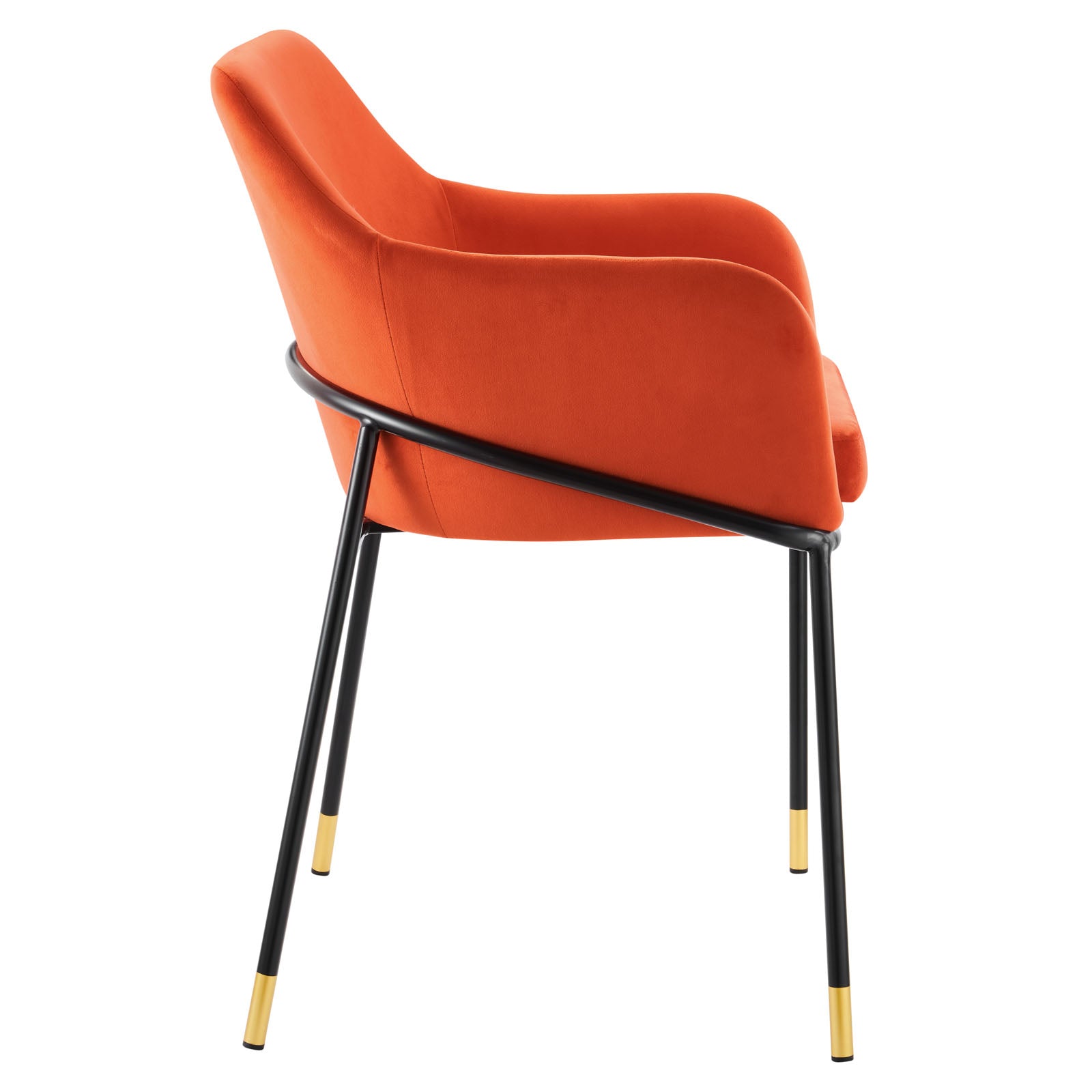 Modway Dining Chairs - Jovi Performance Velvet Dining Armchair Black Orange