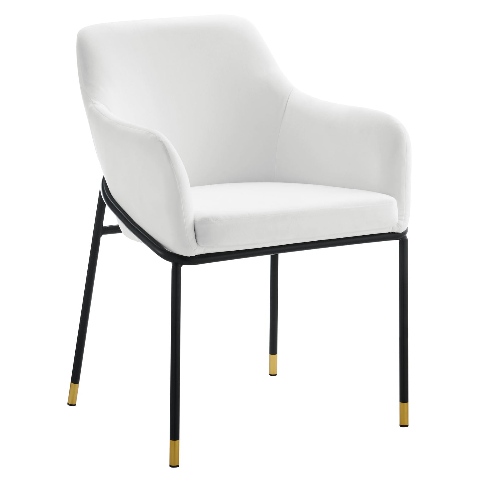 Modway Dining Chairs - Jovi Performance Velvet Dining Armchair Black White
