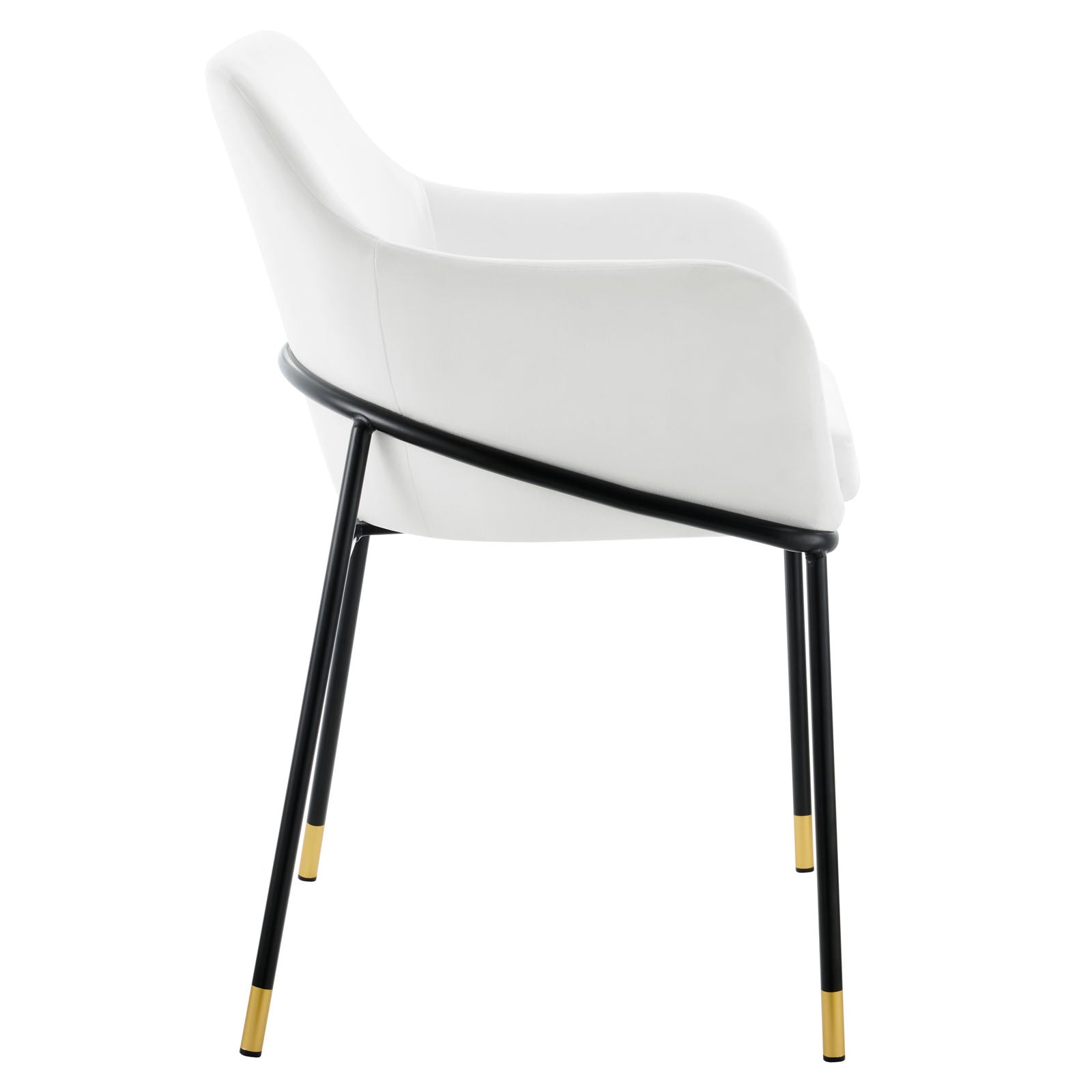 Modway Dining Chairs - Jovi Performance Velvet Dining Armchair Black White