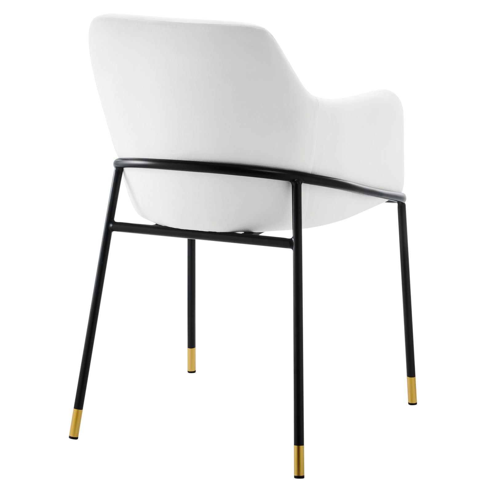 Modway Dining Chairs - Jovi Performance Velvet Dining Armchair Black White