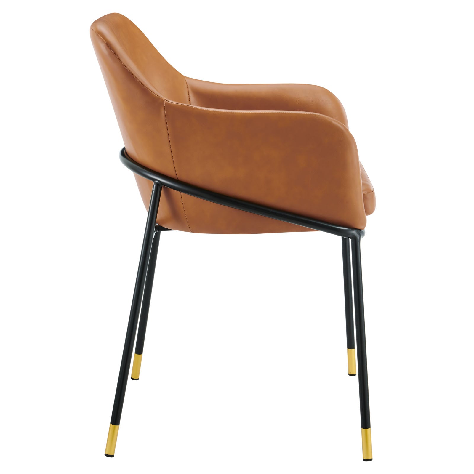 Modway Dining Chairs - Jovi-Vegan-Leather-Dining-Chair-Black-Tan