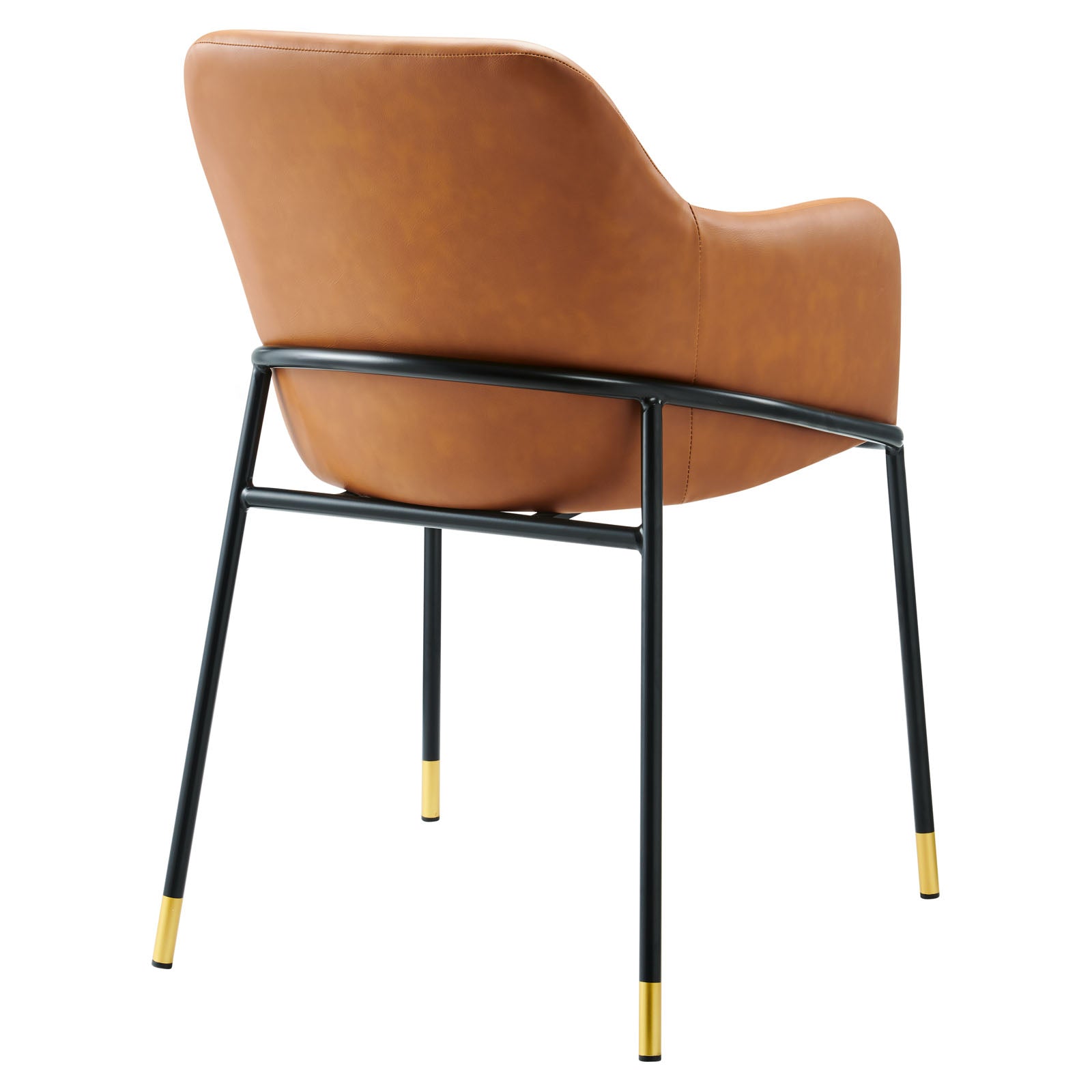 Modway Dining Chairs - Jovi-Vegan-Leather-Dining-Chair-Black-Tan