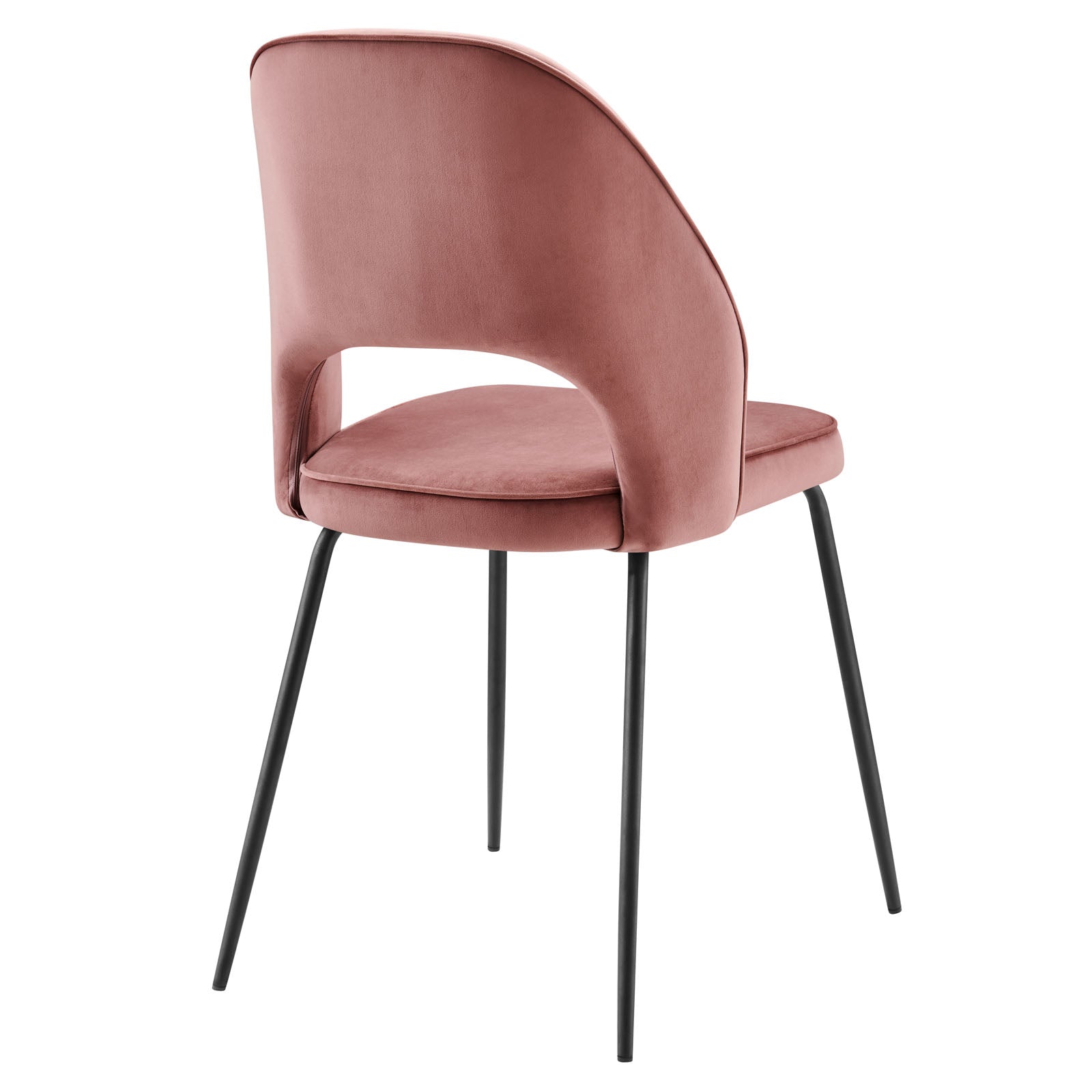 Modway Dining Chairs - Nico Performance Velvet Dining Chair Set of 2 Black Dusty Rose