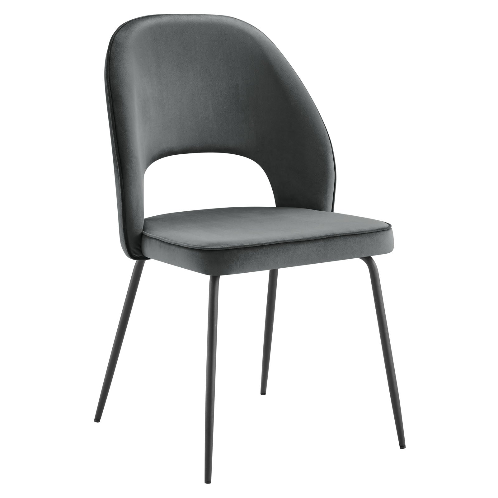 Modway Dining Chairs - Nico Performance Velvet Dining Chair Set of 2 Black Gray