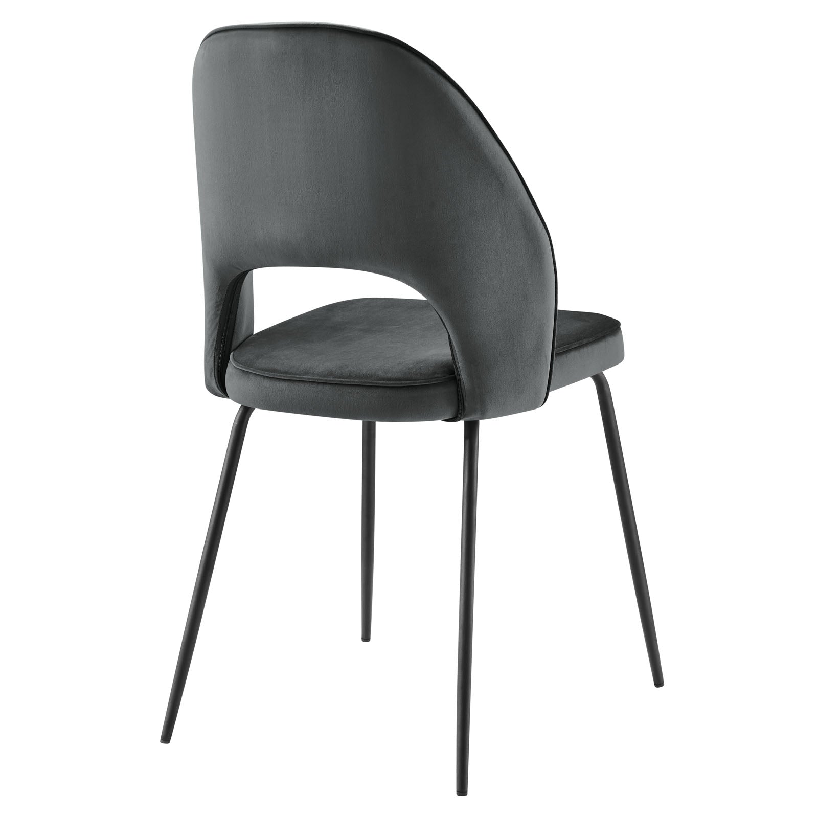 Modway Dining Chairs - Nico Performance Velvet Dining Chair Set of 2 Black Gray