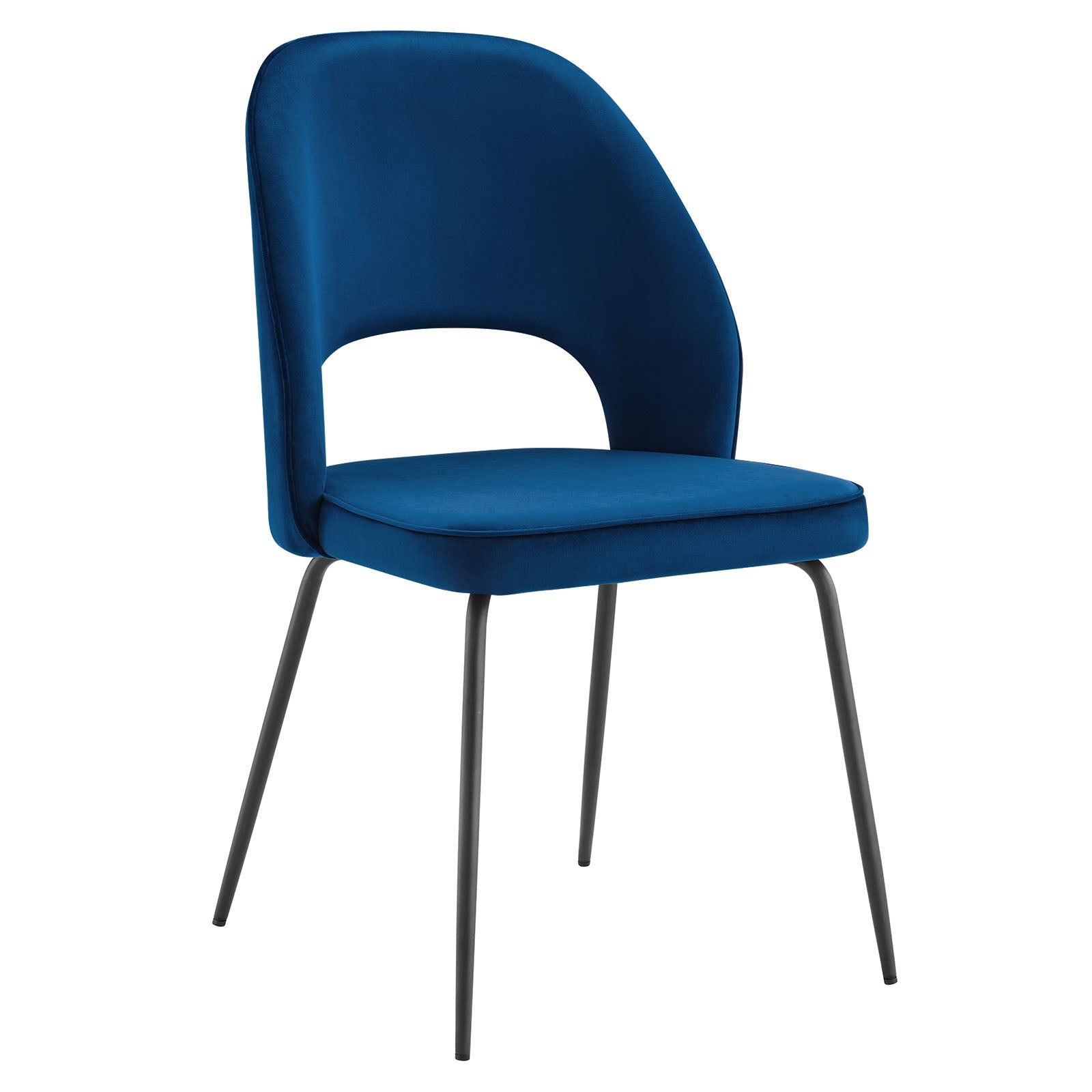 Modway Dining Chairs - Nico-Performance-Velvet-Dining-Chair-Set-of-2-Black-Navy
