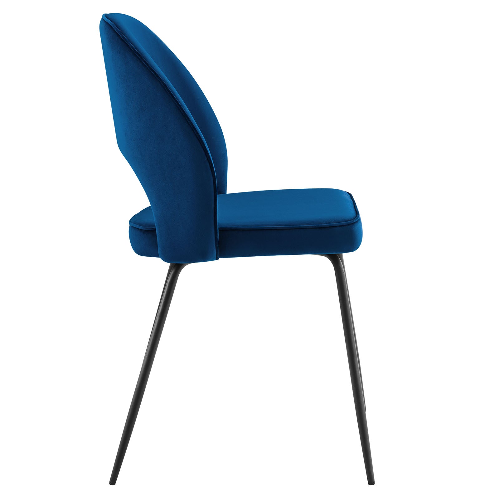Modway Dining Chairs - Nico-Performance-Velvet-Dining-Chair-Set-of-2-Black-Navy