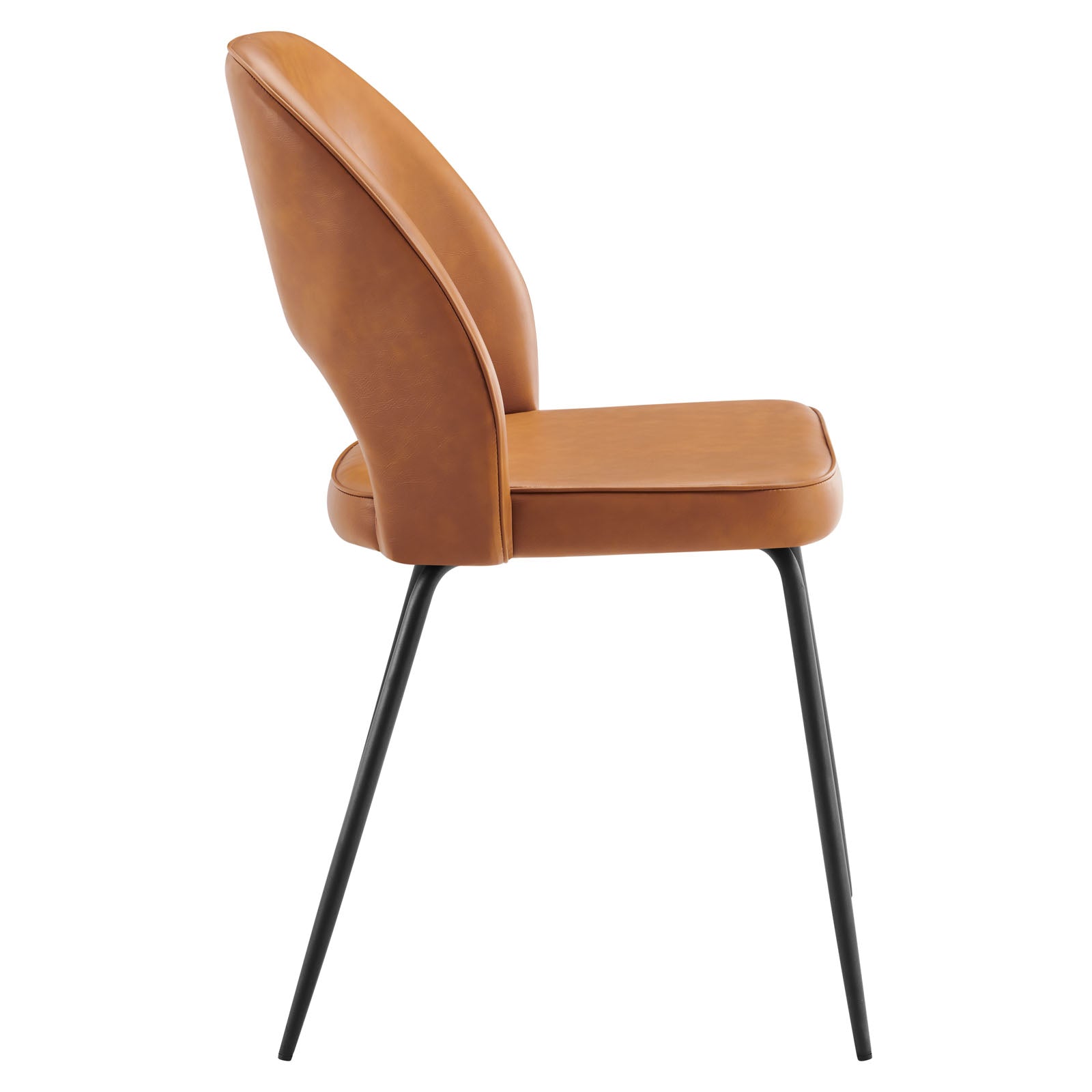 Modway Dining Chairs - Nico Vegan Leather Dining Chair Set of 2 Black Tan