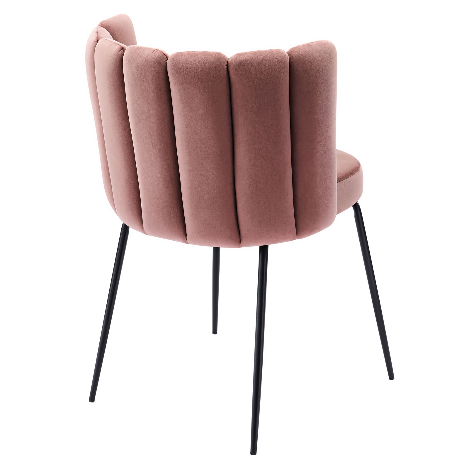 Modway Dining Chairs - Virtue Performance Velvet Dining Chair Set of 2 Black Dusty Rose