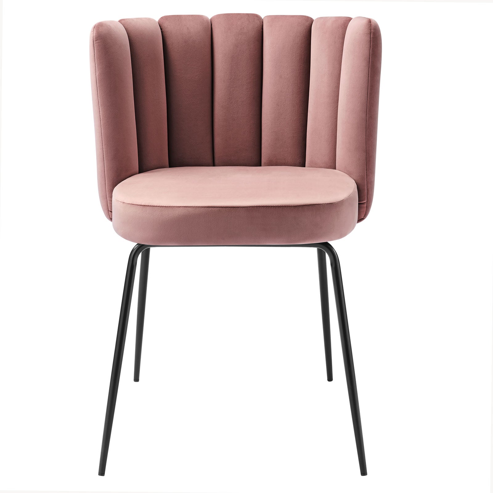 Modway Dining Chairs - Virtue Performance Velvet Dining Chair Set of 2 Black Dusty Rose