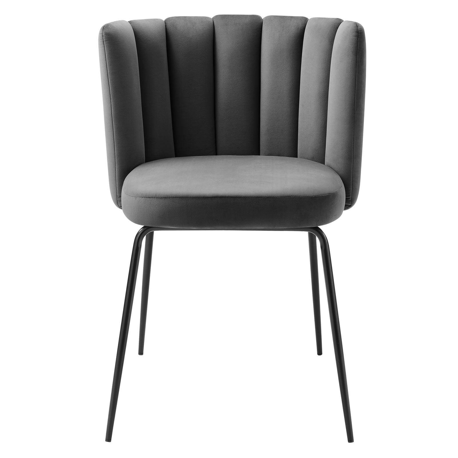 Modway Dining Chairs - Virtue Performance Velvet Dining Chair Set of 2 Black Gray